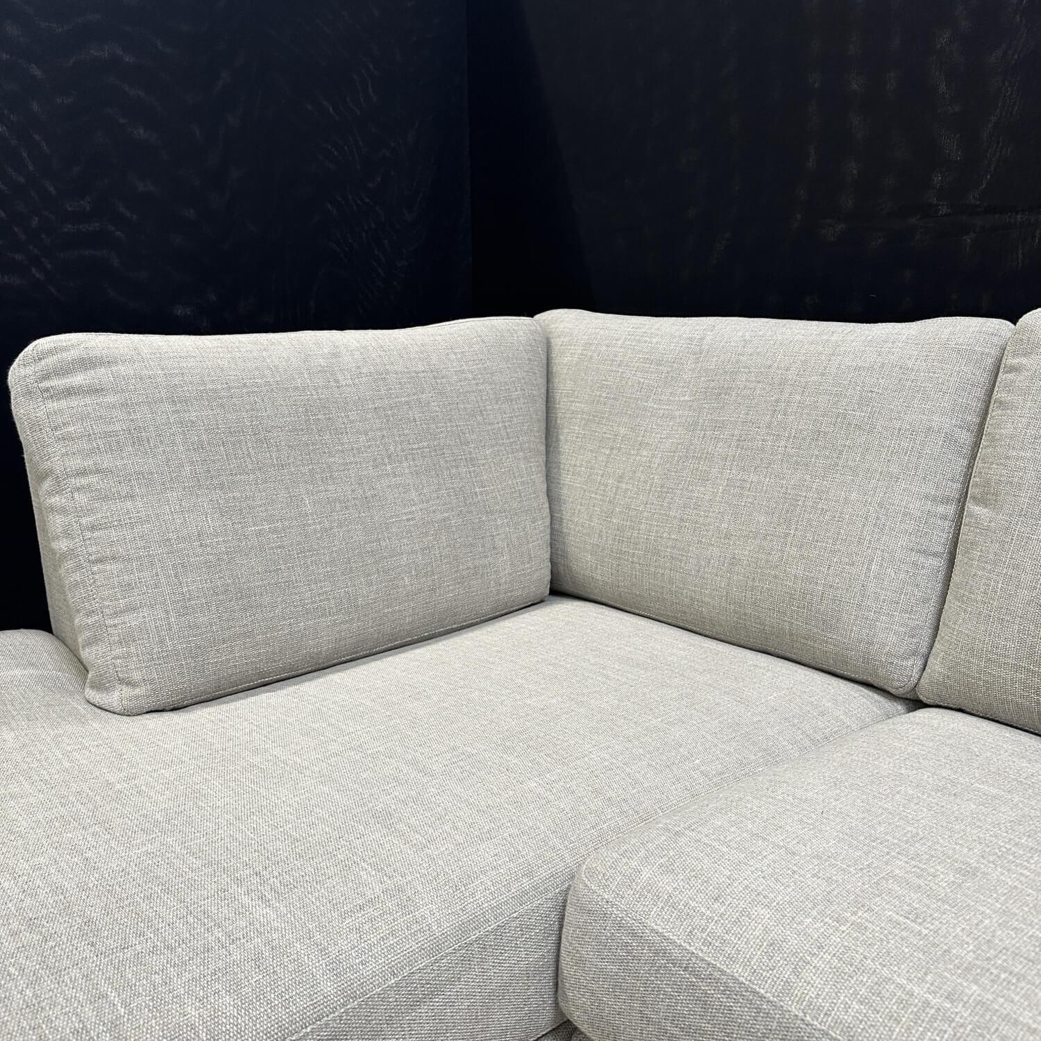 COR - Ecksofa Conseta Stoff 9209 Eisgrau Grau Tellerfüße Lack M21 Anthrazit - 5