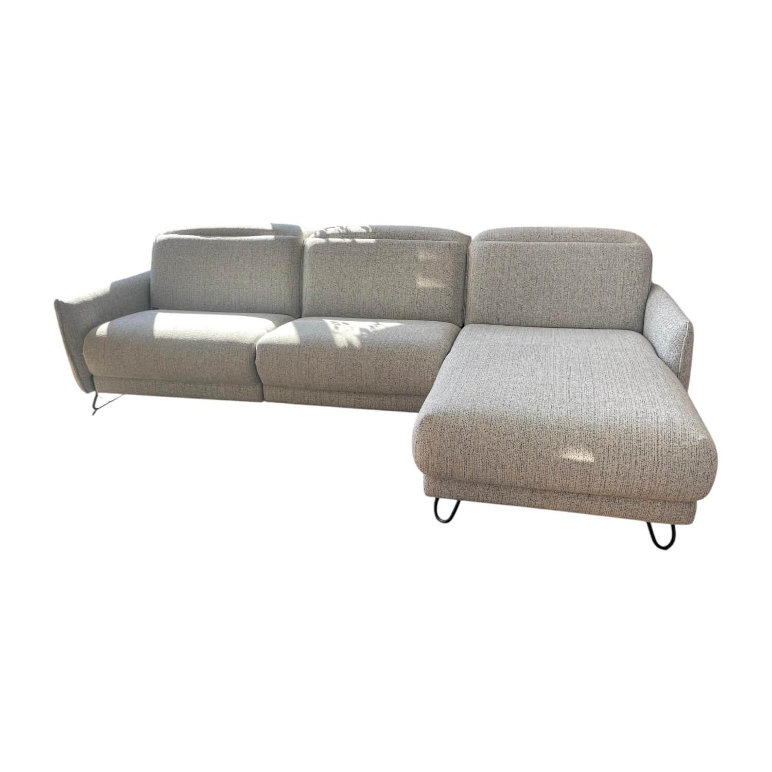 Rom - Polstereckgruppe Vitis CL280 Stoff Ancona Sky Grau Blau Fuß Schwarz Inklusive Motorischer Relaxfunktion - 1