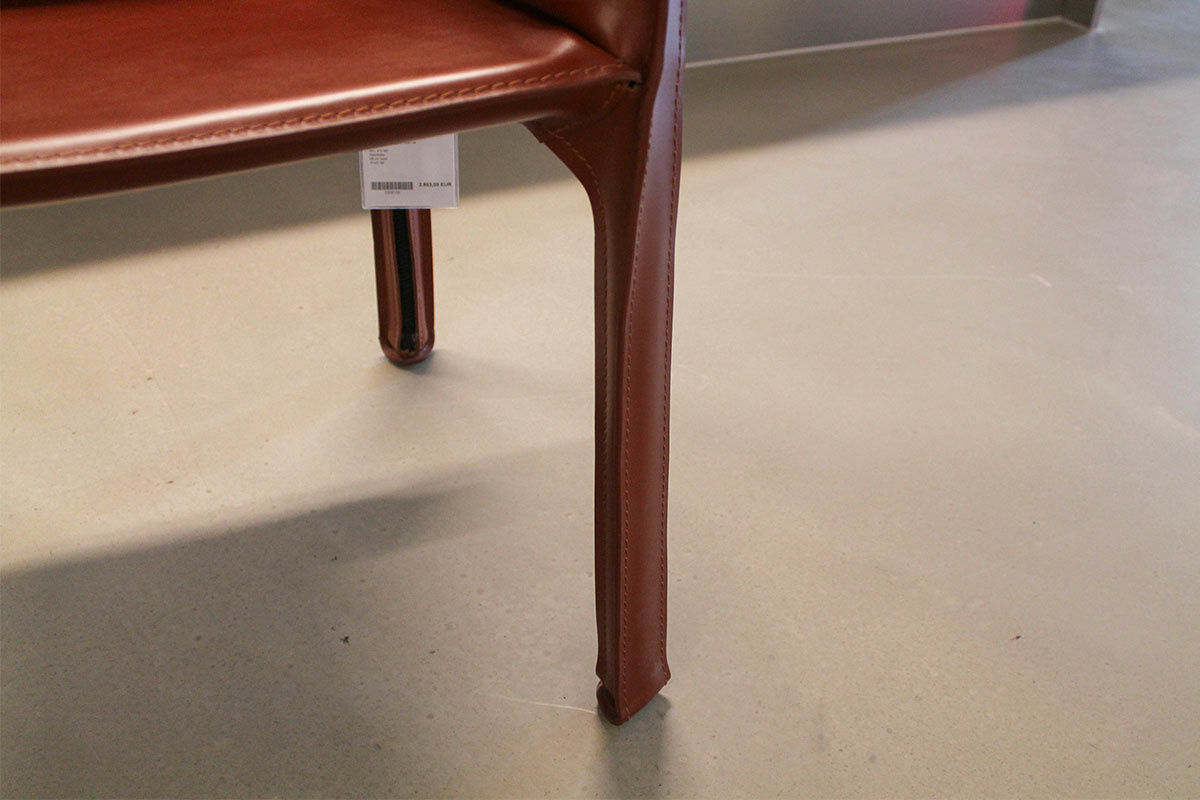 Cassina - 4er Set Armlehnstuhl Cab 413 Maxi Kernleder Rosso Bulgaro Rotbraun Gestell Stahl - 6