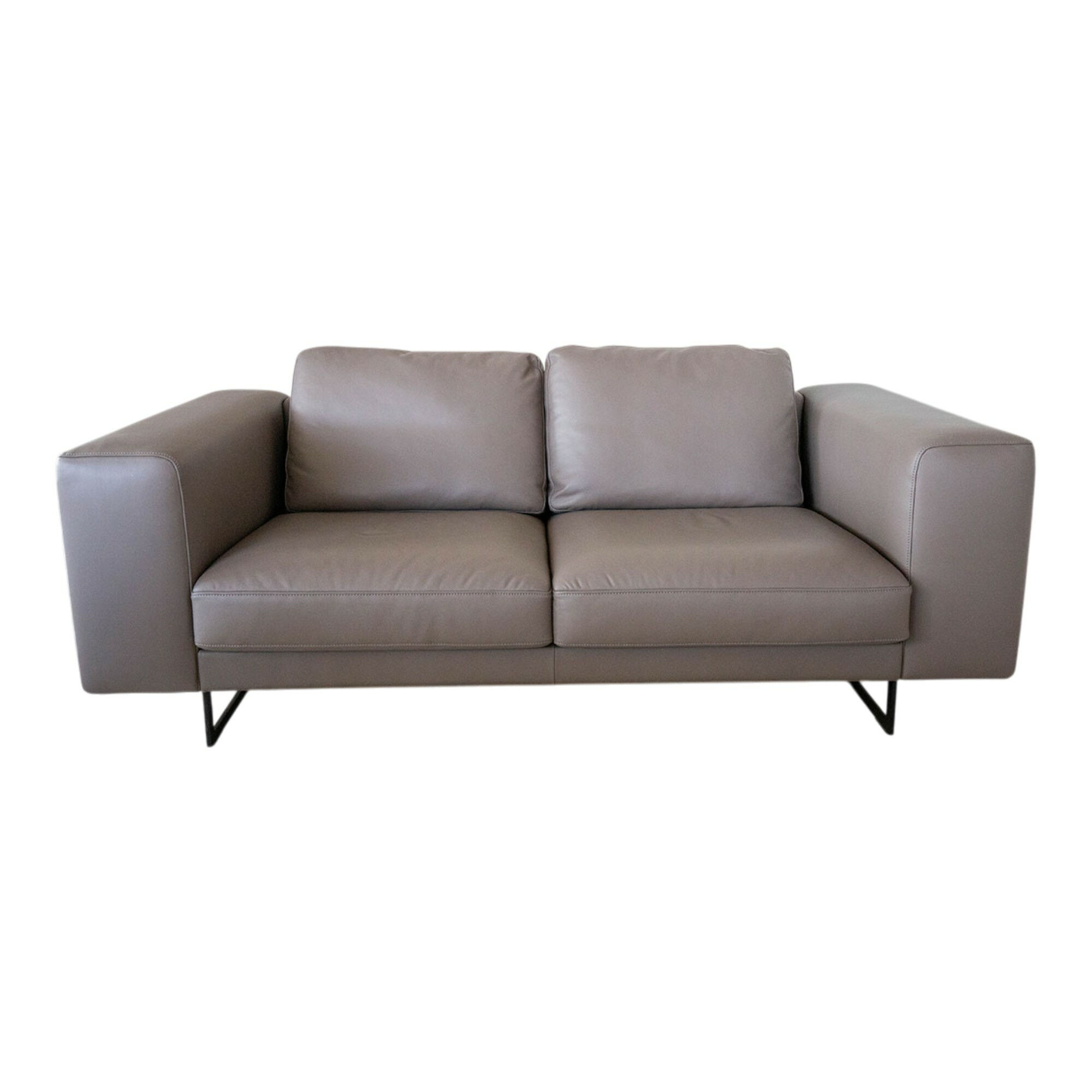 De Sede - Sofa DS-0748 Leder 25 Touch Taupe Gestell Schwarz Matt Beschichtet - 1