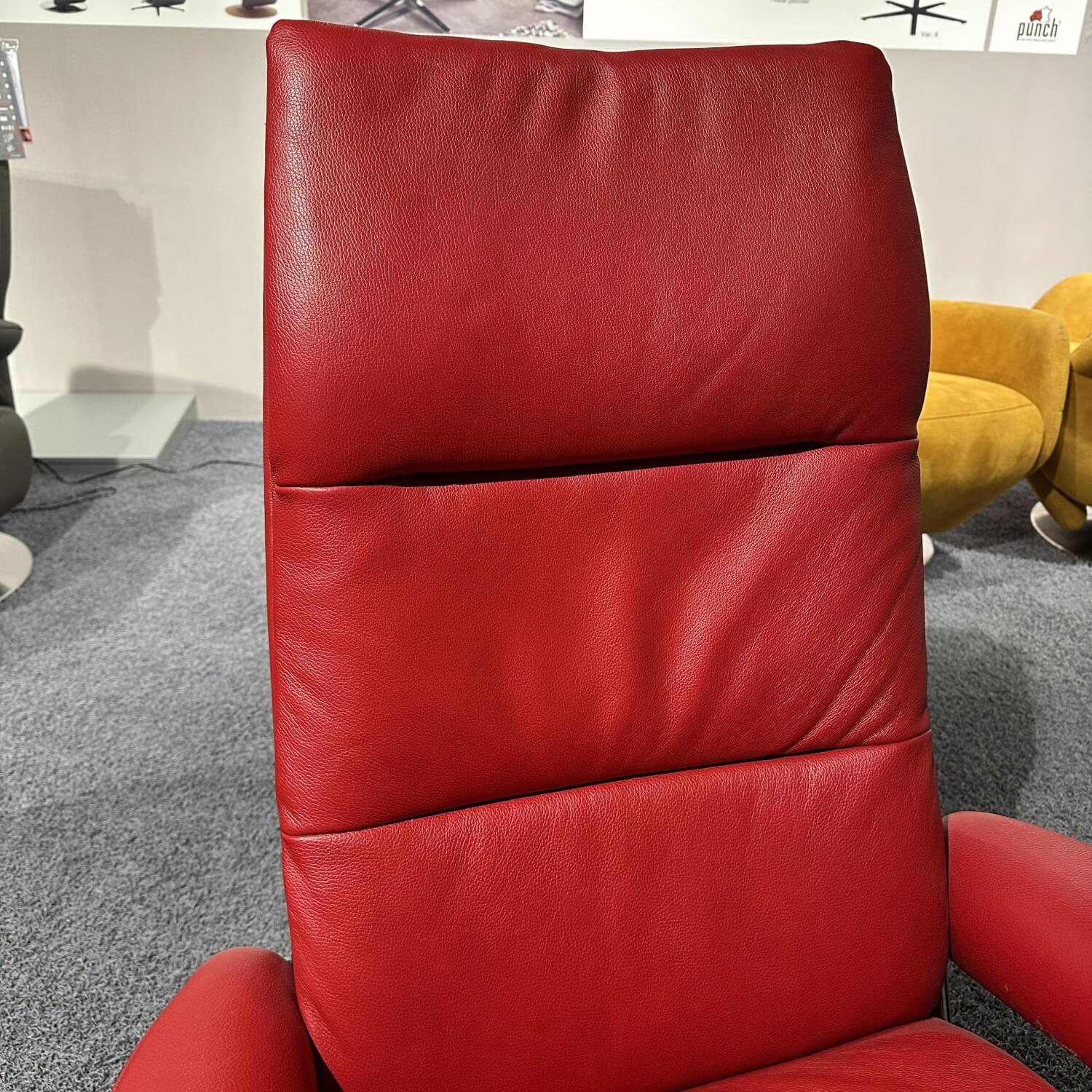 Stressless - Sessel Mit Hocker Tokyo R In Leder Cori 091 Brick Red Rot 09160 Untergestell Starbase Chrom - 8