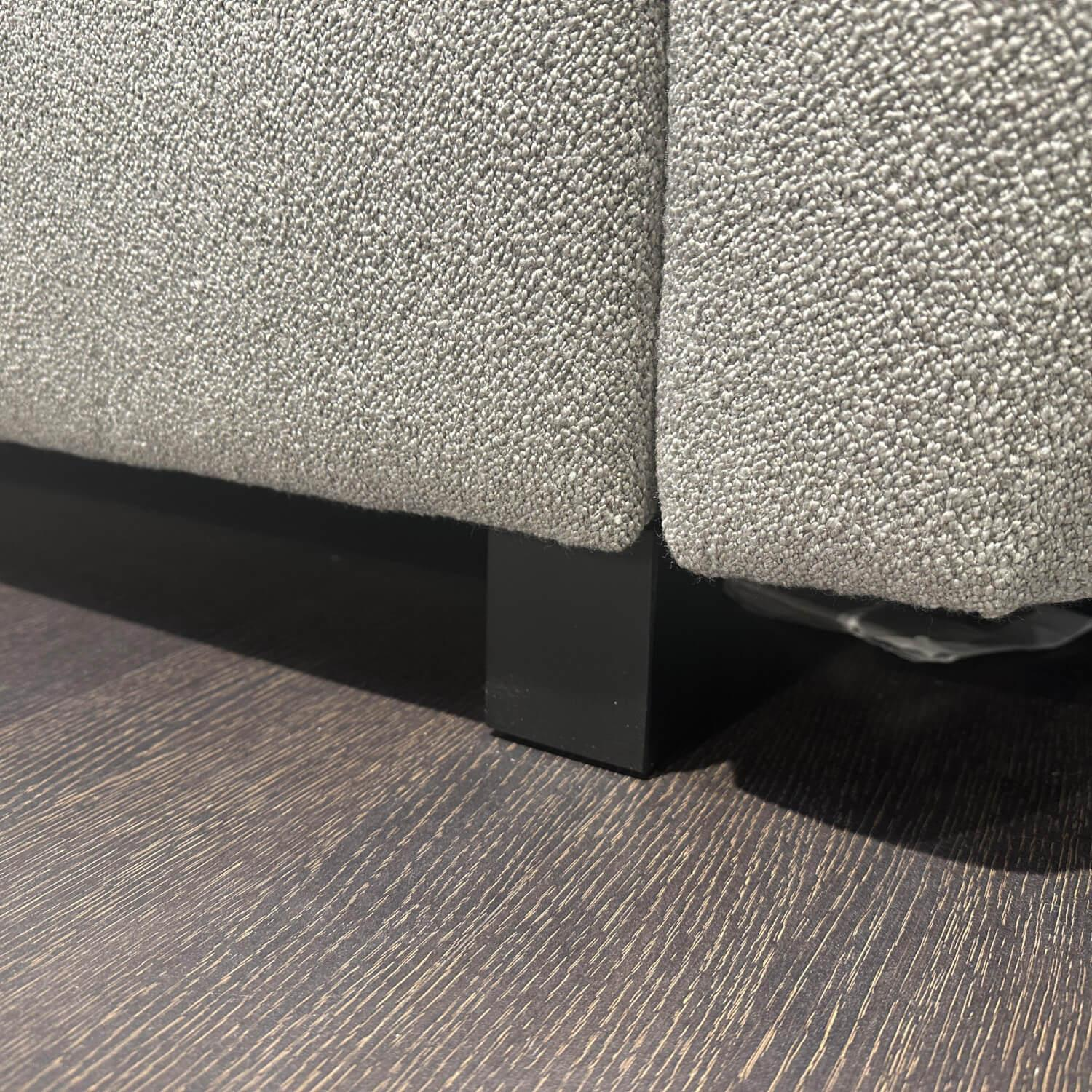 Signet - Schlafsofa Kyoto-4 Stoff F Tessin Samtgrau Füße Buche Schwarz - 6