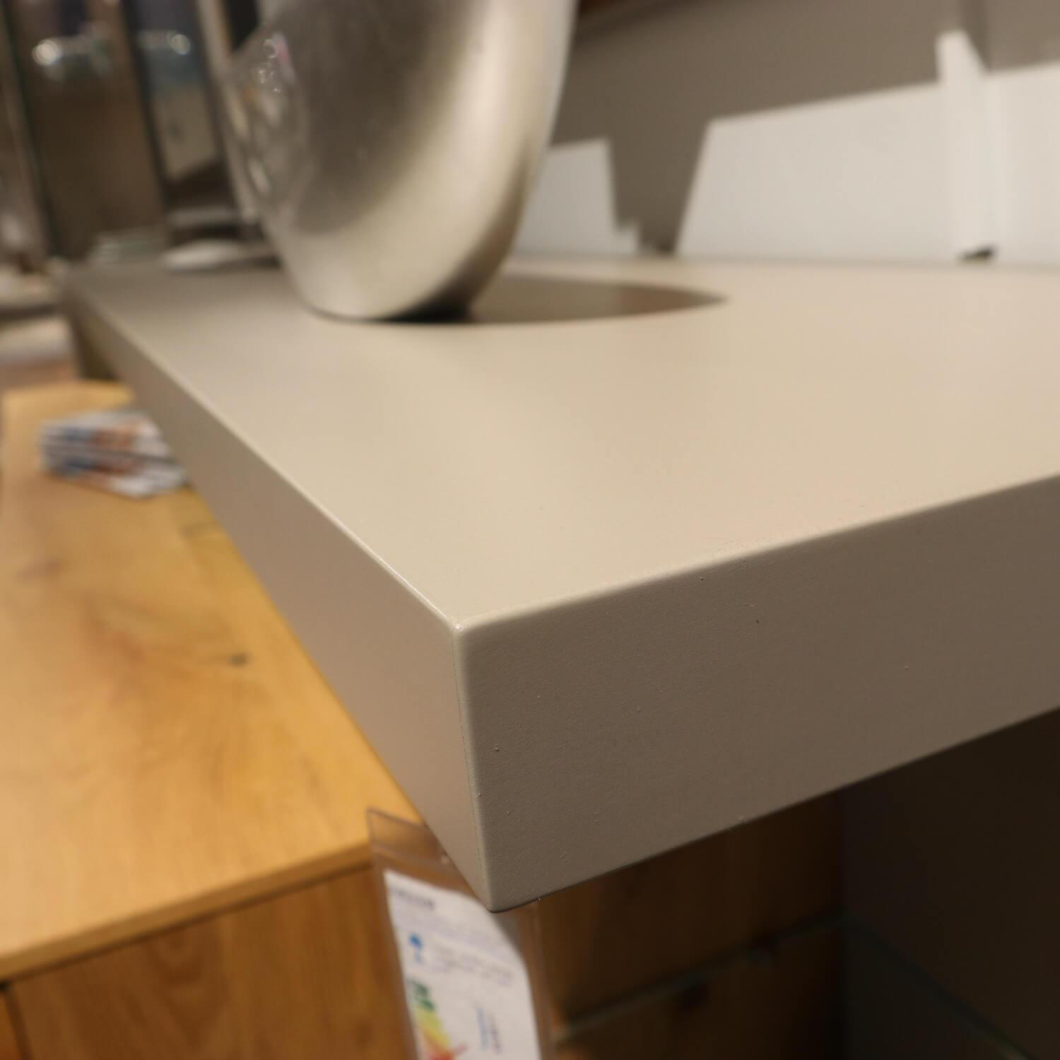 Gwinner - Wohnwand Braviso Lack Seidenmatt Fango Akzente Balkeneiche Honig Griff Edelstahlfarben - 13