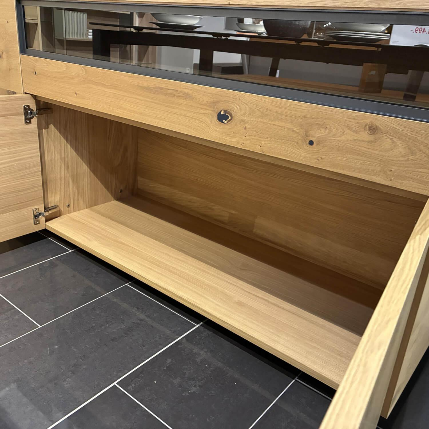 Voglauer - Sideboard Vcuben Wildeiche Rustico Schwarz Gestell Metall Anthrazit - 4