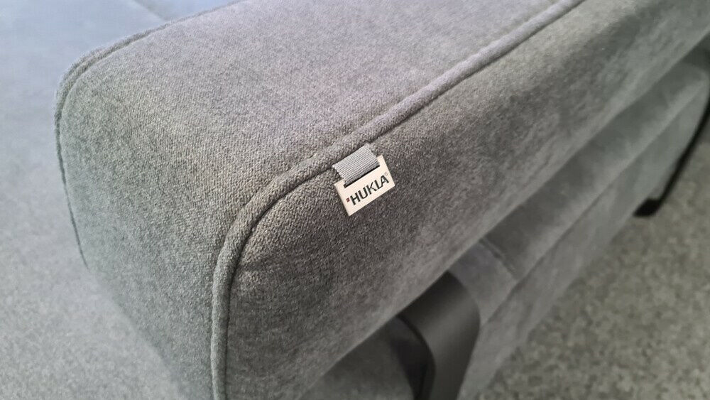 Hukla - Ecksofa Stoff Kira Grau 19 Füße Metall Anthrazit - 5