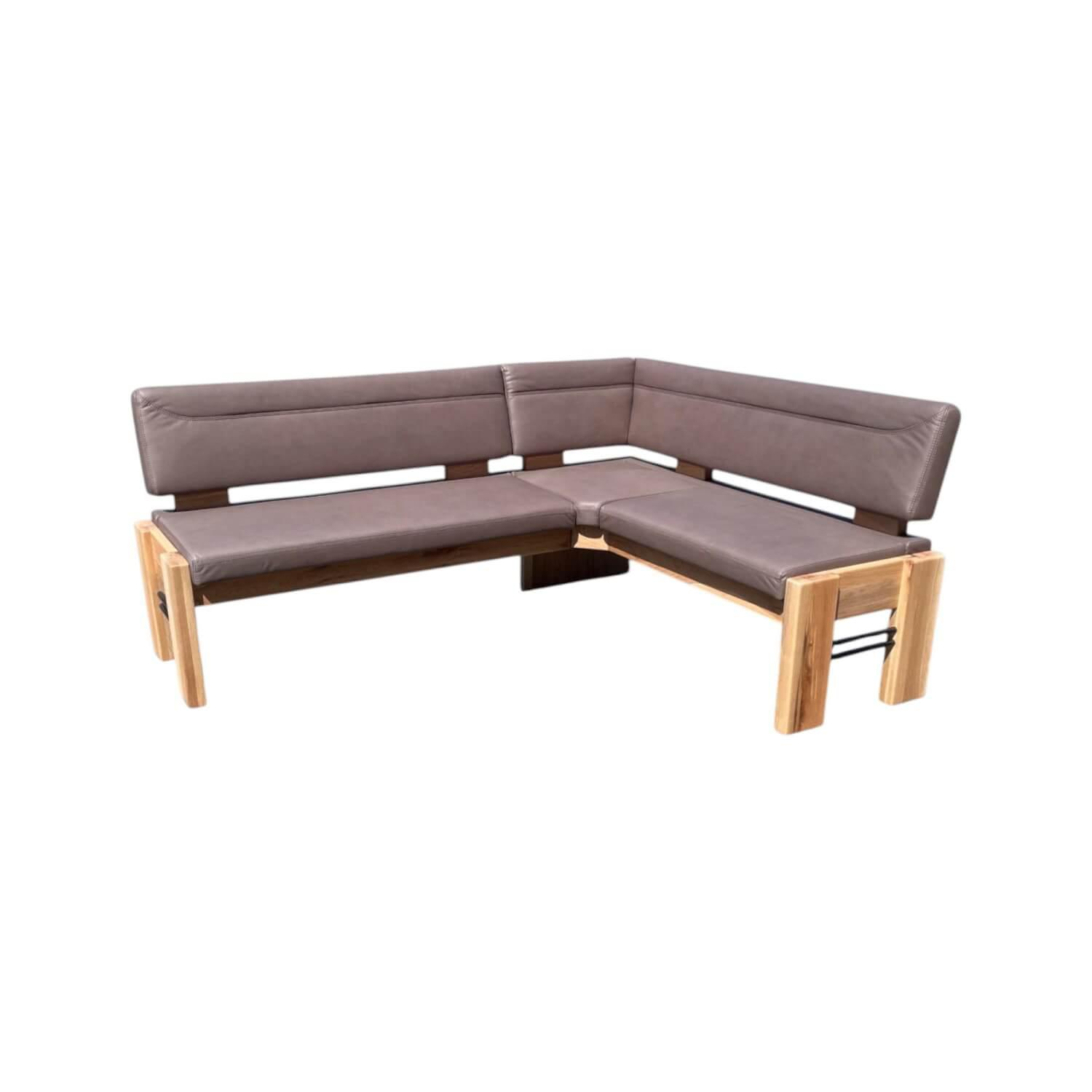 Eckbank 4116 Floyd Stoff 925 Coffee Braun Gestell Balkeneiche Massiv Natur Wachseffektlack