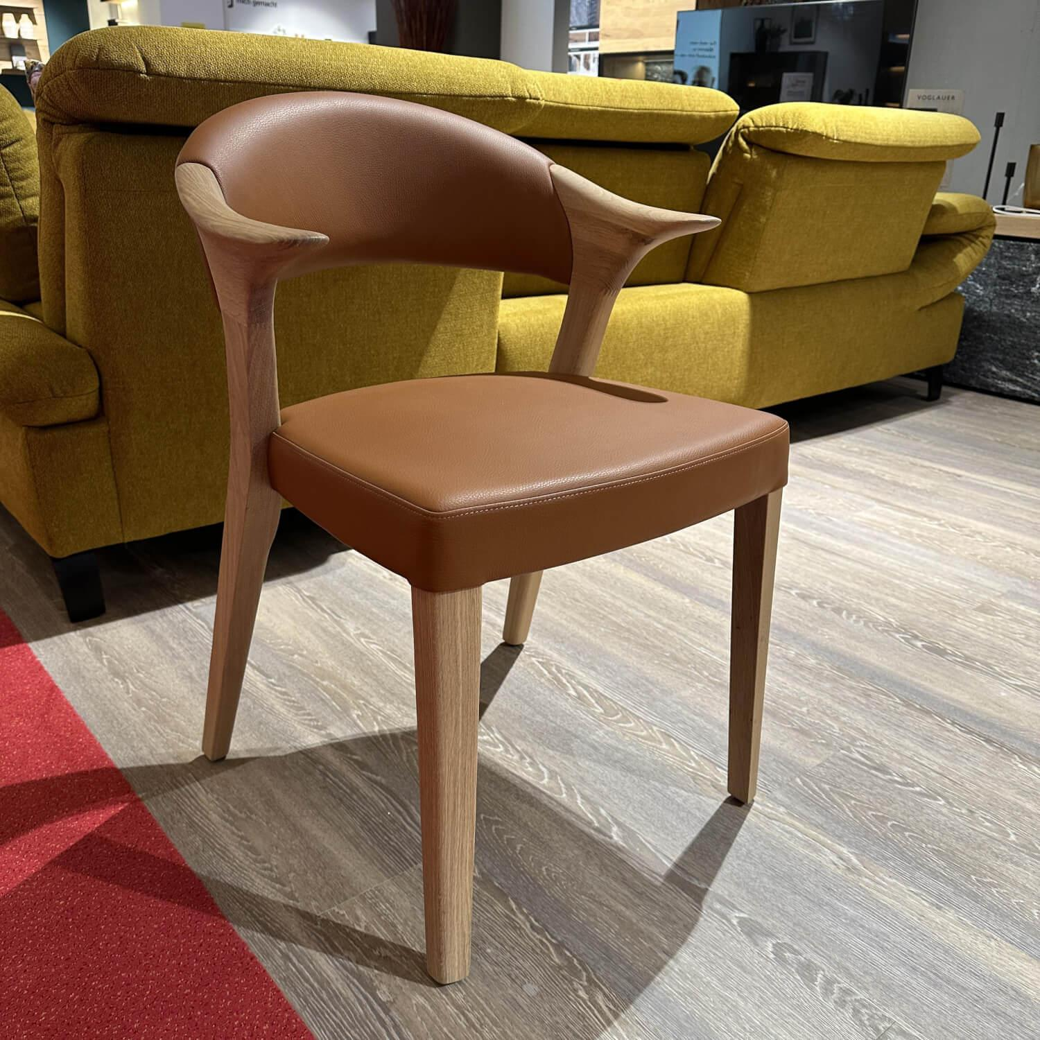 Voglauer - 4er Set Stuhl SAGP77 Vmontanara Leder Cognac Braun Gestell Wildeiche Geölt - 7