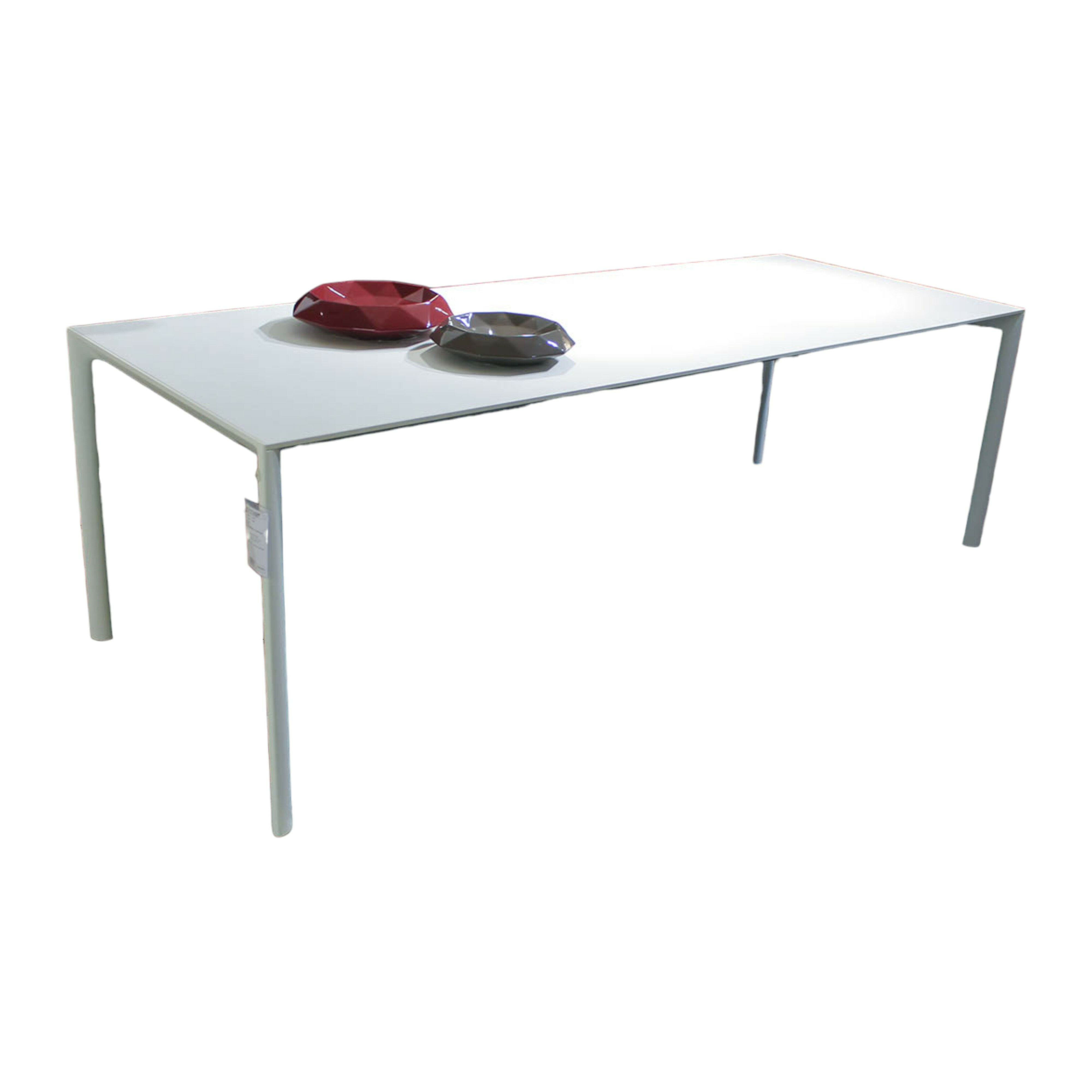 Kristalia - Esstisch Maki Ausziehbar Fenix-NTM Laminat Weiße Kante Gestell Aluminium Weiß - 1