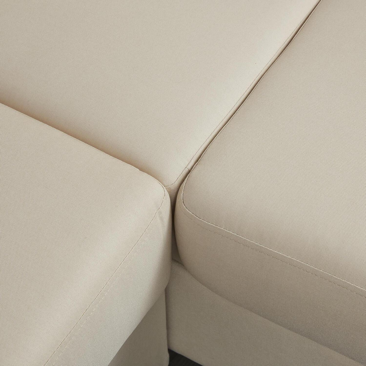 Max Winzer - Eckgarnitur DiscMit Stauraum Und Sitztiefenverstellung Stoff Beige Gestell Silber - 3