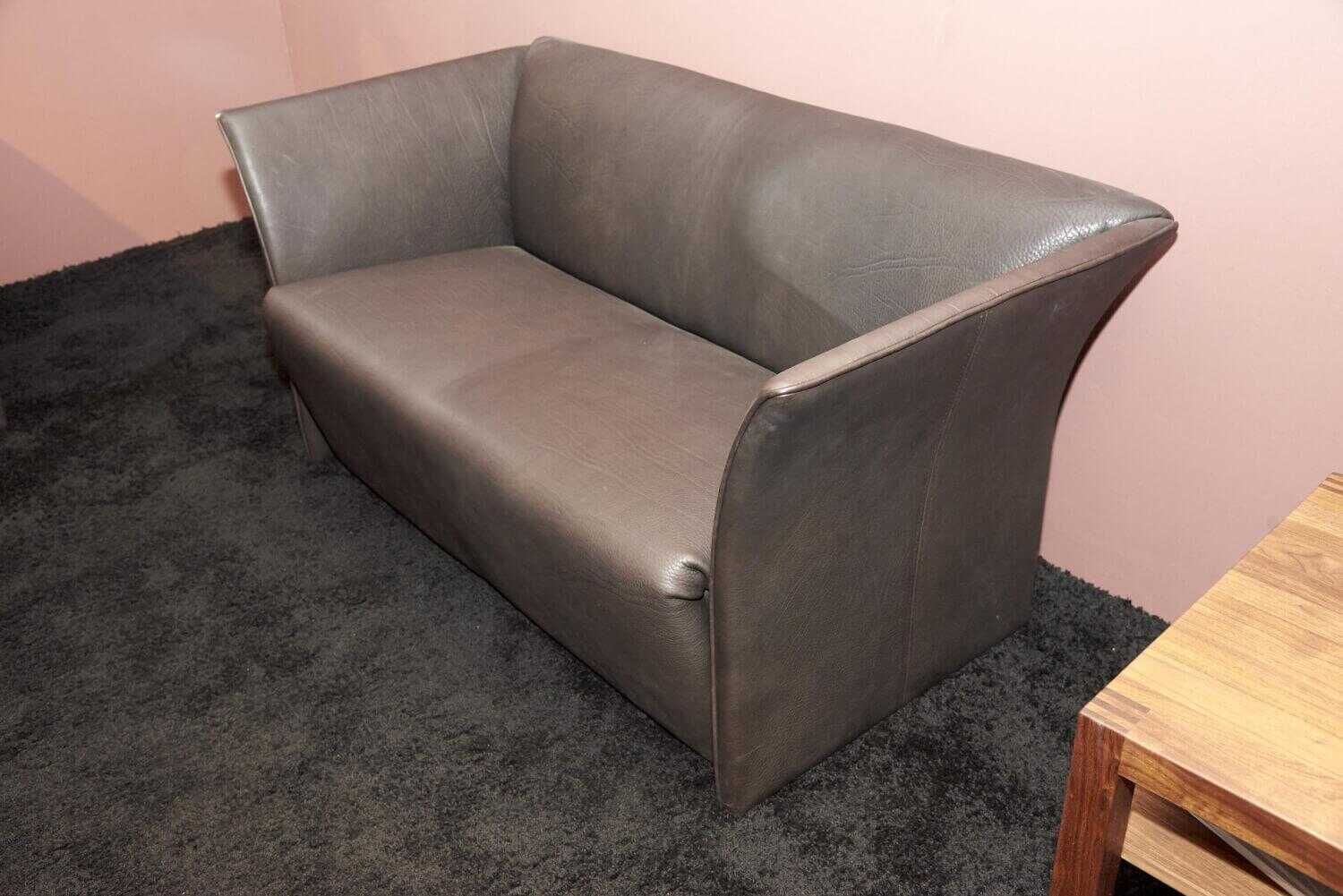 Garnitur Magnat Leder Bull Braun Sofa mit Sessel