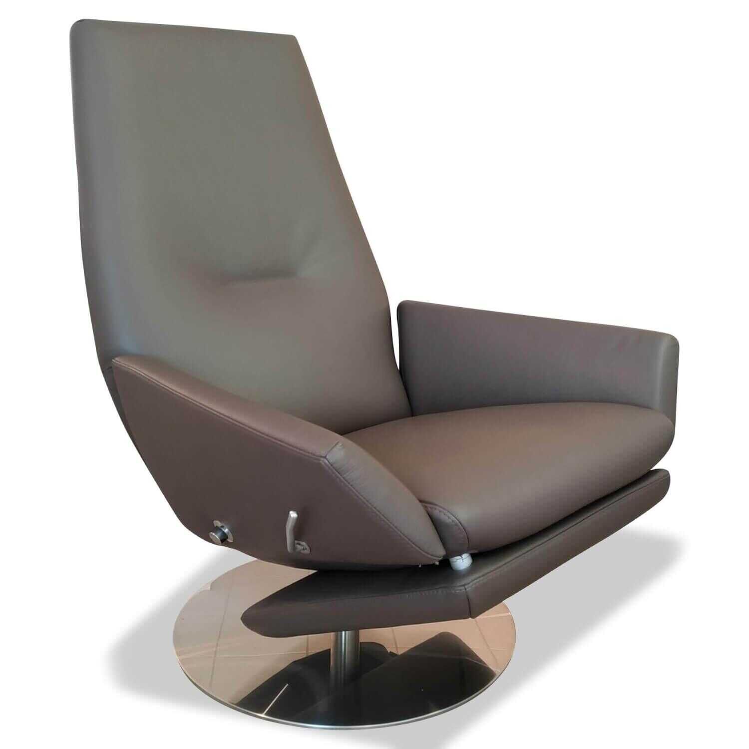 WK Wohnen - Sessel WK 680 Leder Tipo Polo Anthrazit mit Verstellfunktion - 1