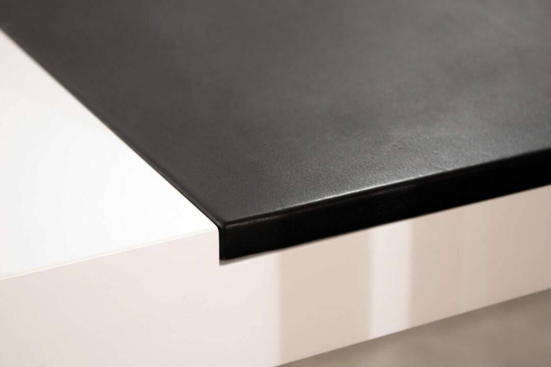Schreibtisch Lack Weiß Mit Lederauflage Schwarz