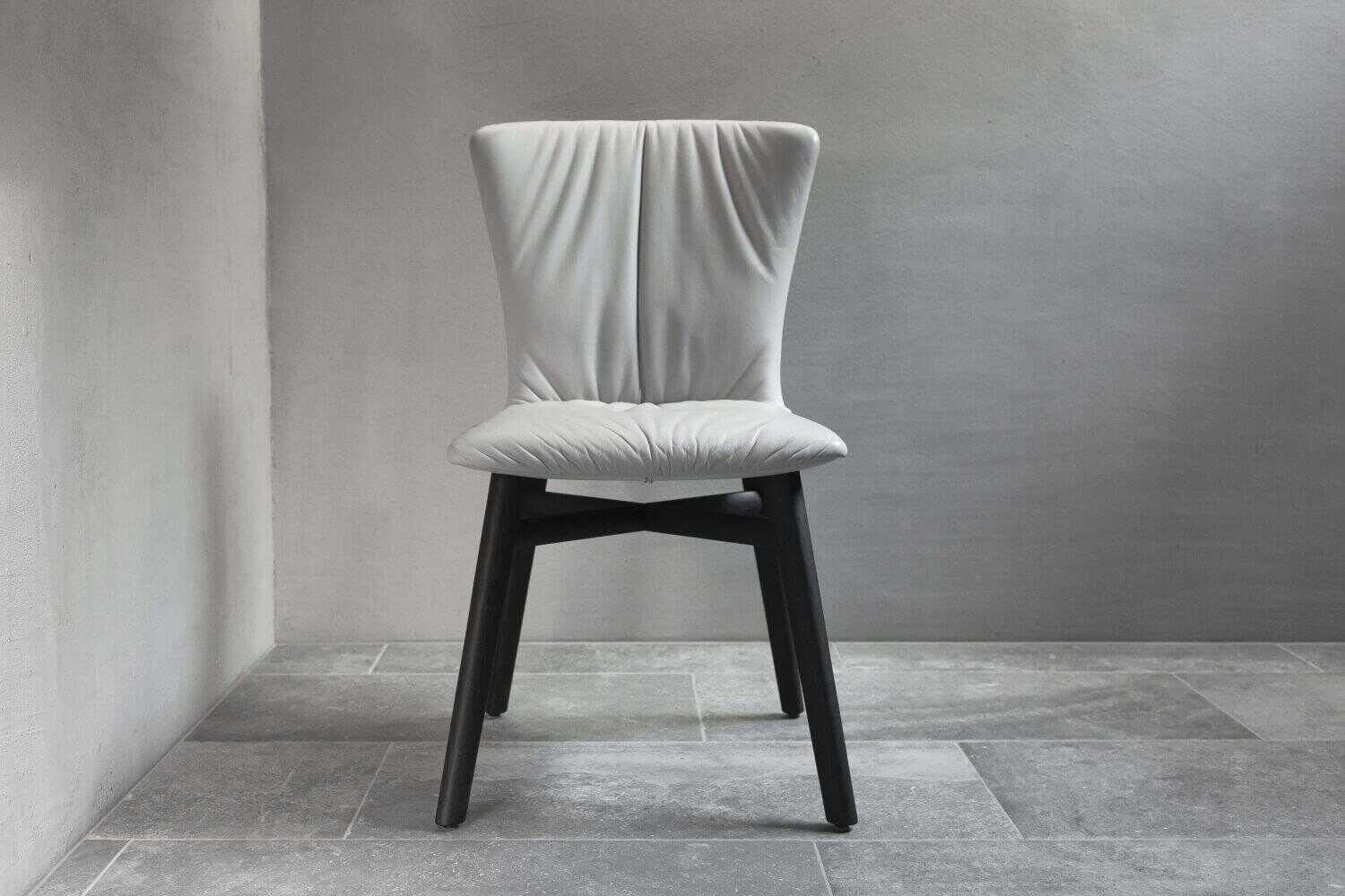 2er-Set Stuhl Dexter 2056 ohne Armlehne Leder 2 Elmosoft Weiß