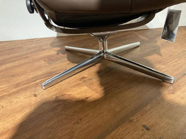 Stressless - Sessel David Cross Bezug Leder Paloma 094  Espresso 09433 Braun Füße Metall Inklusive Hocker - 9