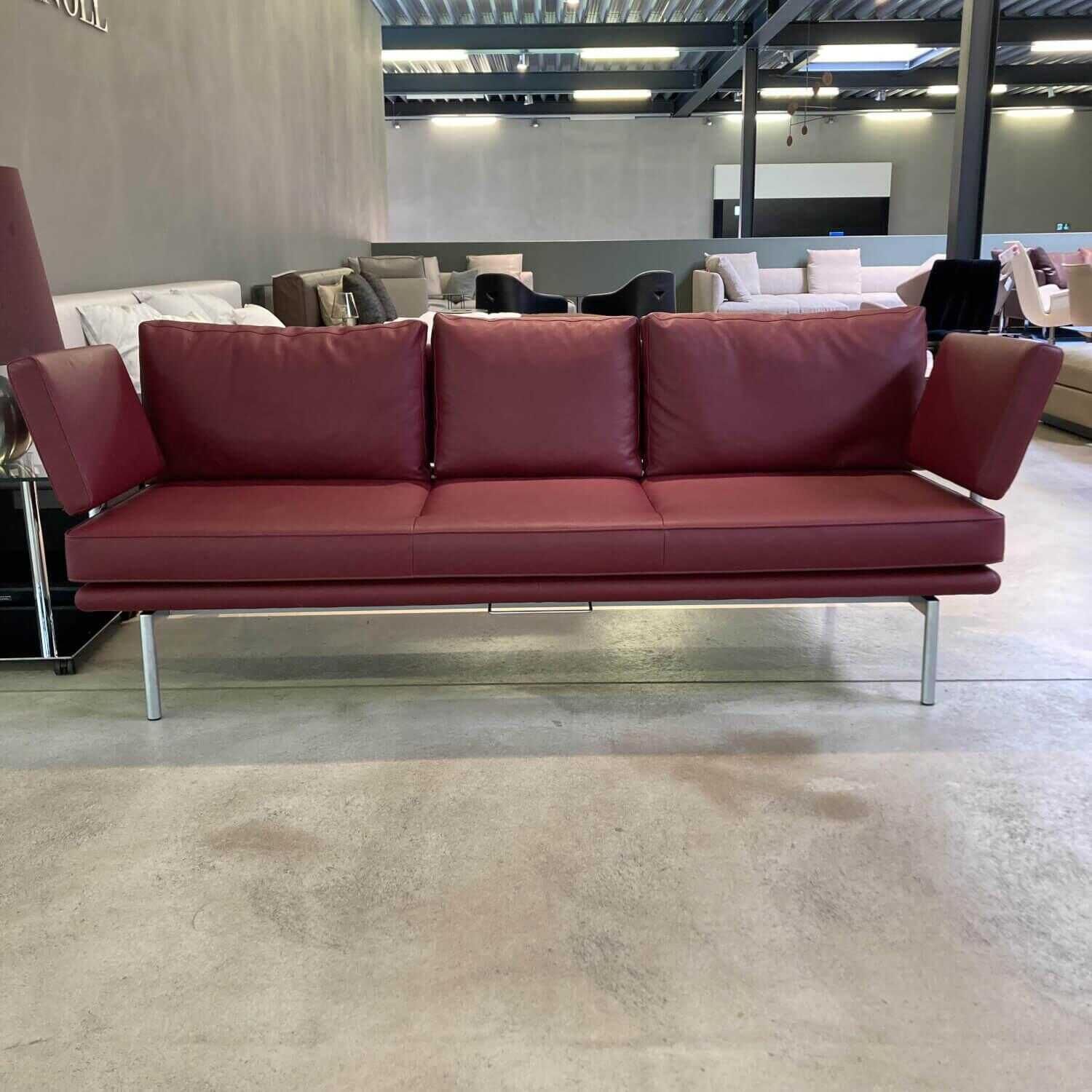 Sofa Living Platform 3-Sitzer Raspberry Rot mit Funktionsarmlehnen