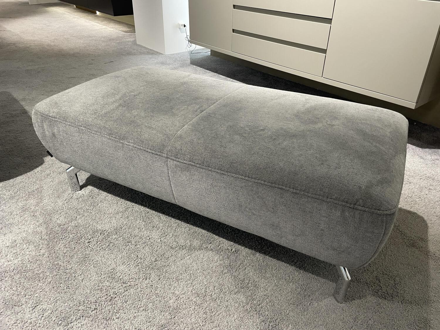 Musterring - Ecksofa MR 270 R Stoff Cyber Grey Grau Metallfuß Verchromt Inklusive Hocker - 7