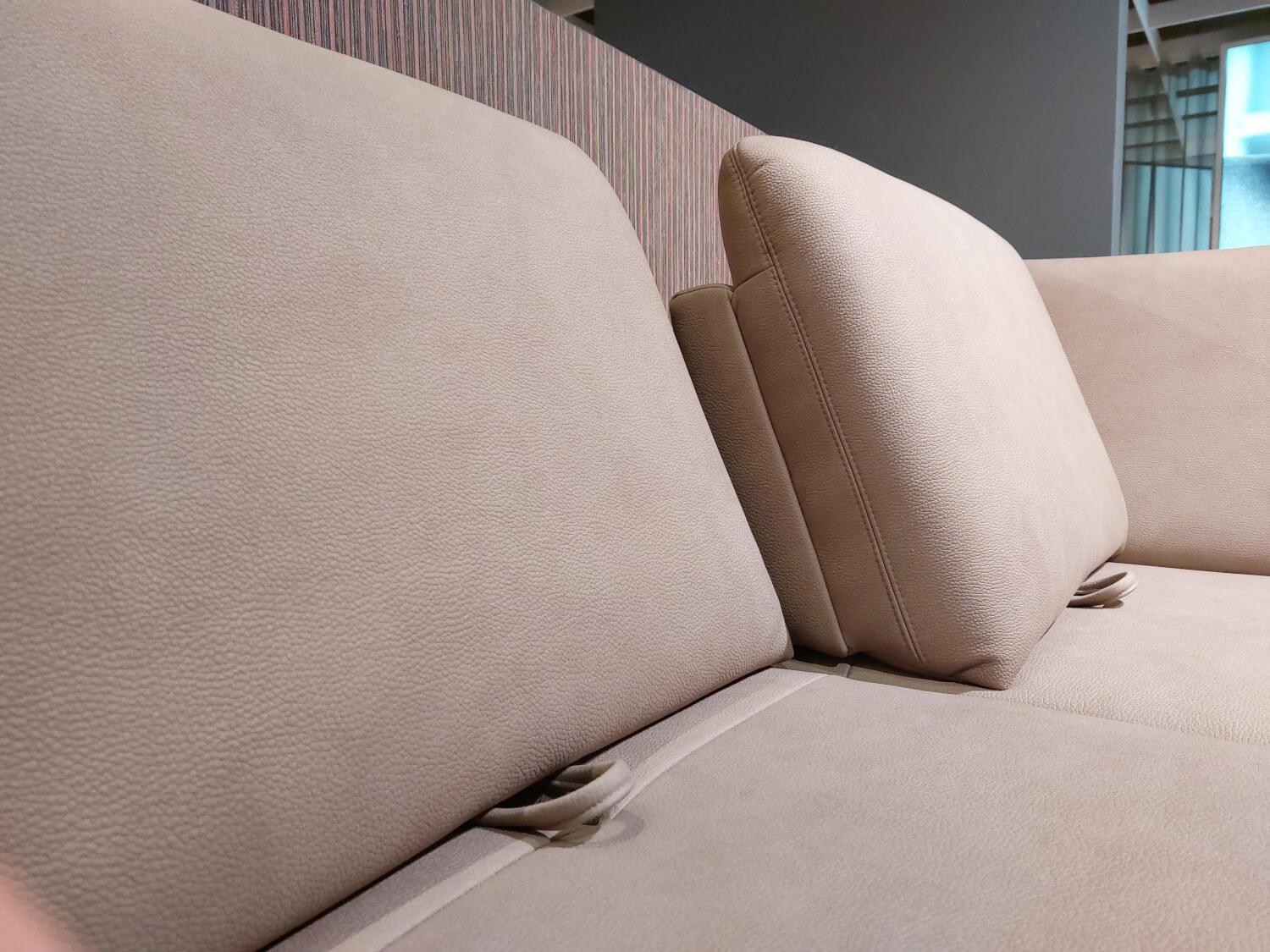 Global - Corner sofa Global Rosario upholstery fabric Seattle color mud brown wooden base oak oiled - 8