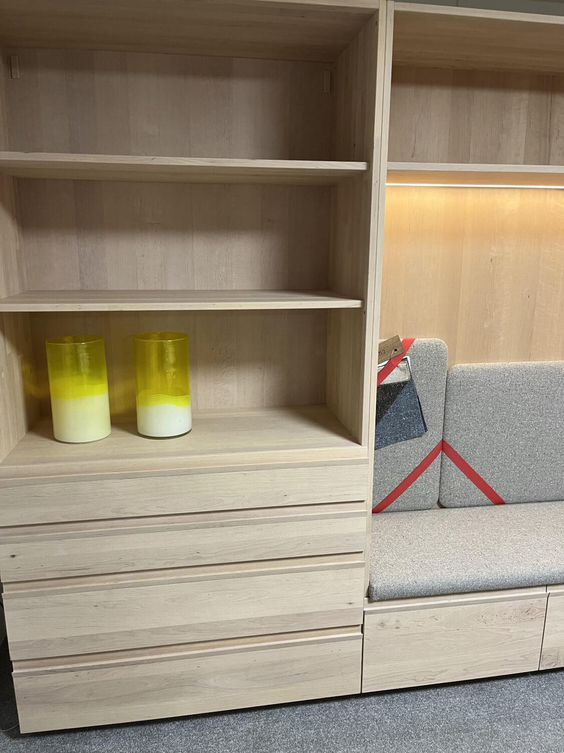 Team 7 - Regal Kids Mit Sitznische Stoff Ripley Rl10 Beige Korpus Erle Weißöl Mit Beleuchtung - 3