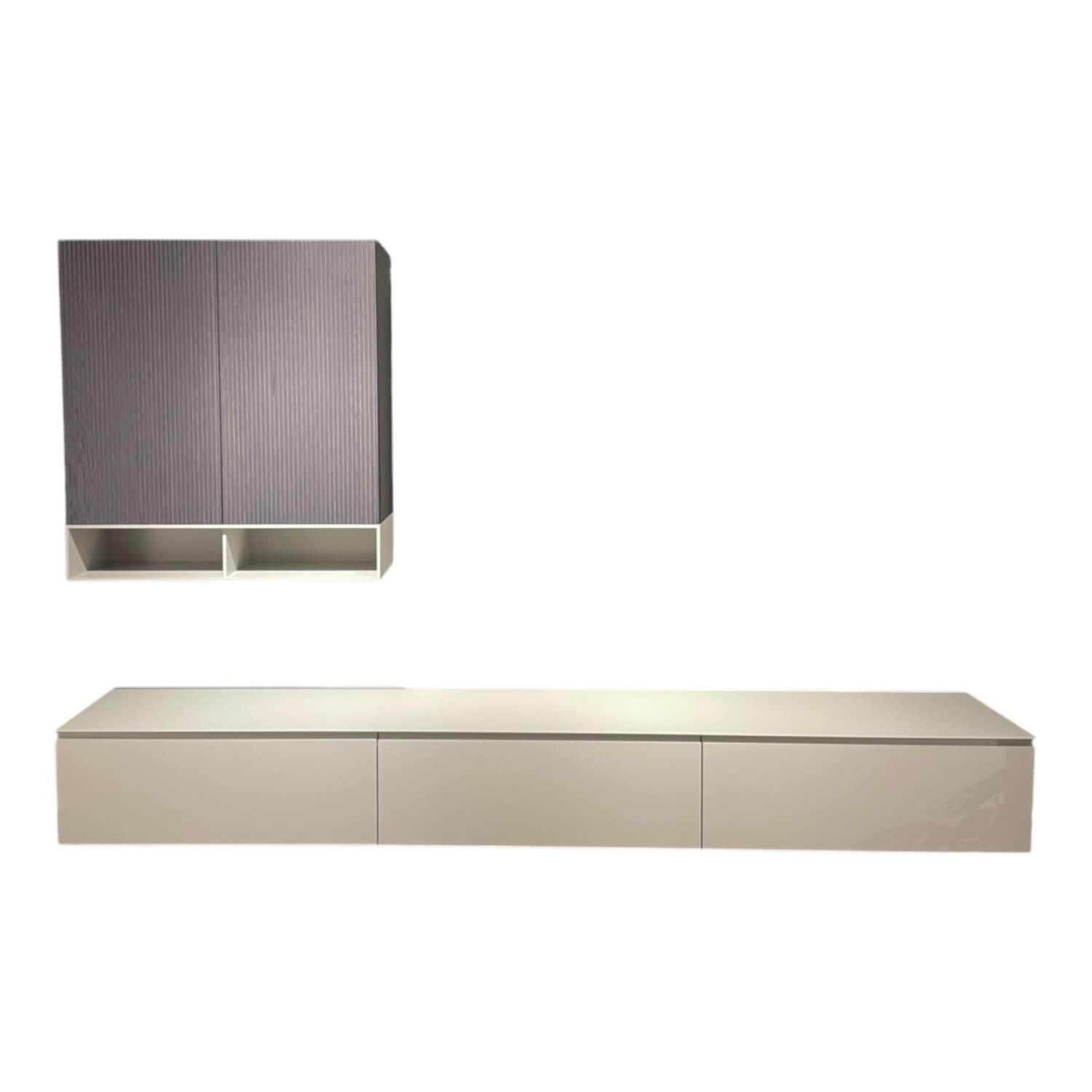 Sudbrock - Wohnwand Cubo Lack Canagrau Mit Eiche Anthrazit Gebeizt - 1
