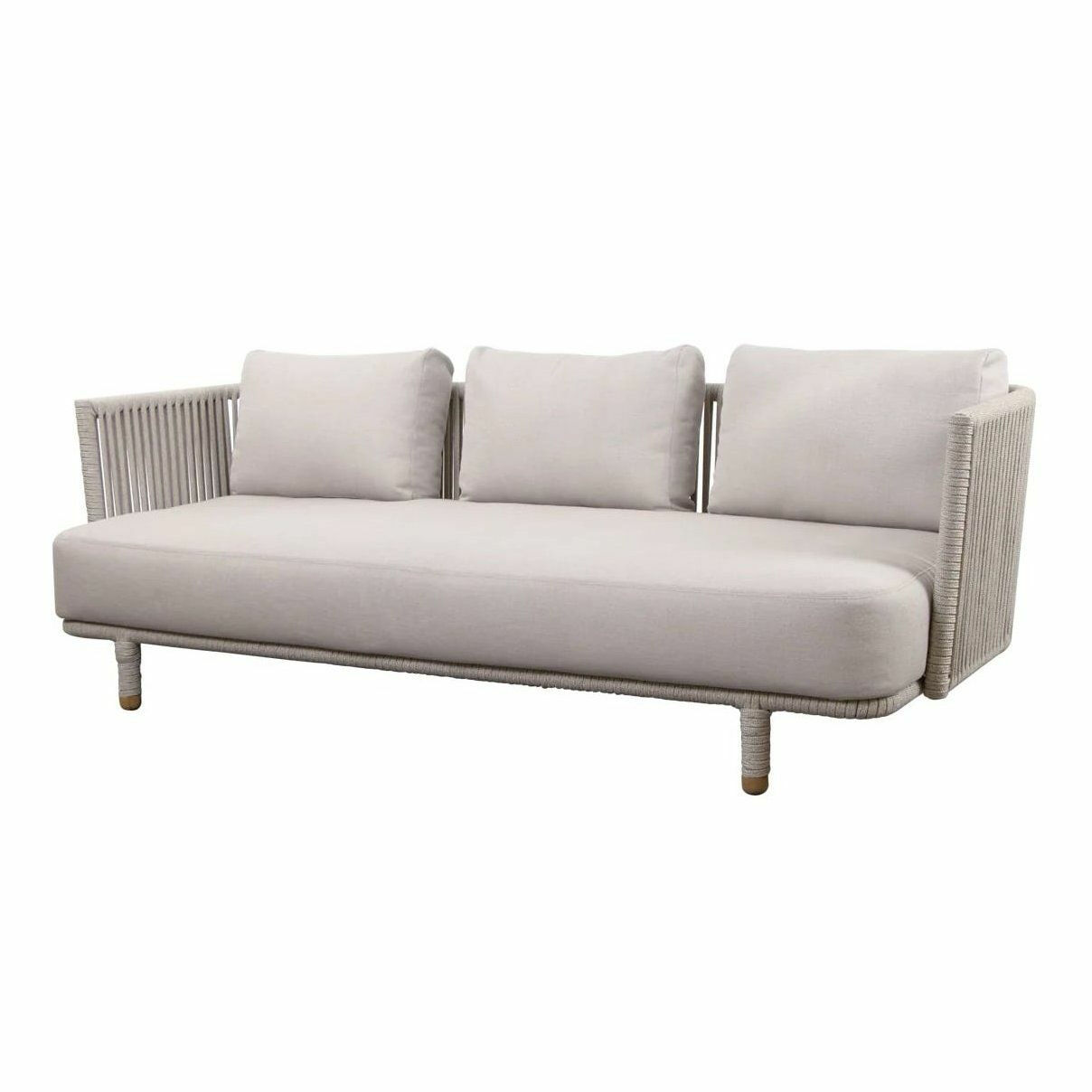 Cane Line - Sofa Moments Stoff Cane Line AirTouch Sand Beige Rahmen Cane Line Rope Sand Beige - 1