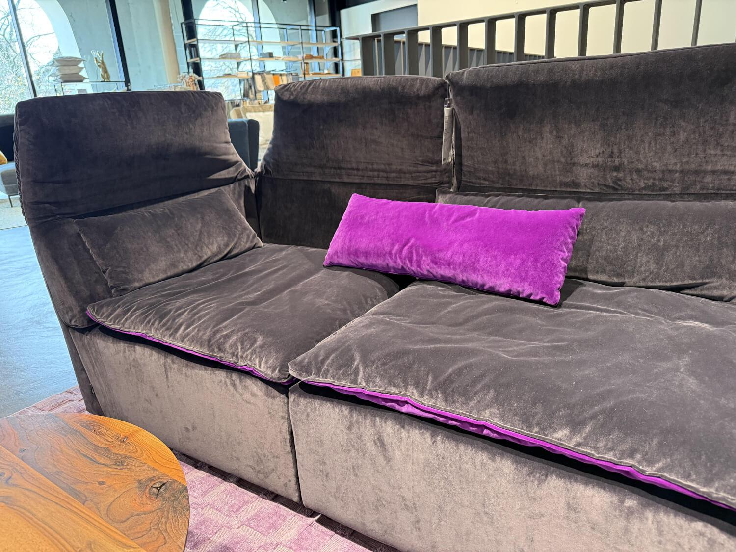 Werther - Sofa Elements Frei Kombinierbar Stoff Bicolor Lila Schwarz 7832-095 7832088 - 9