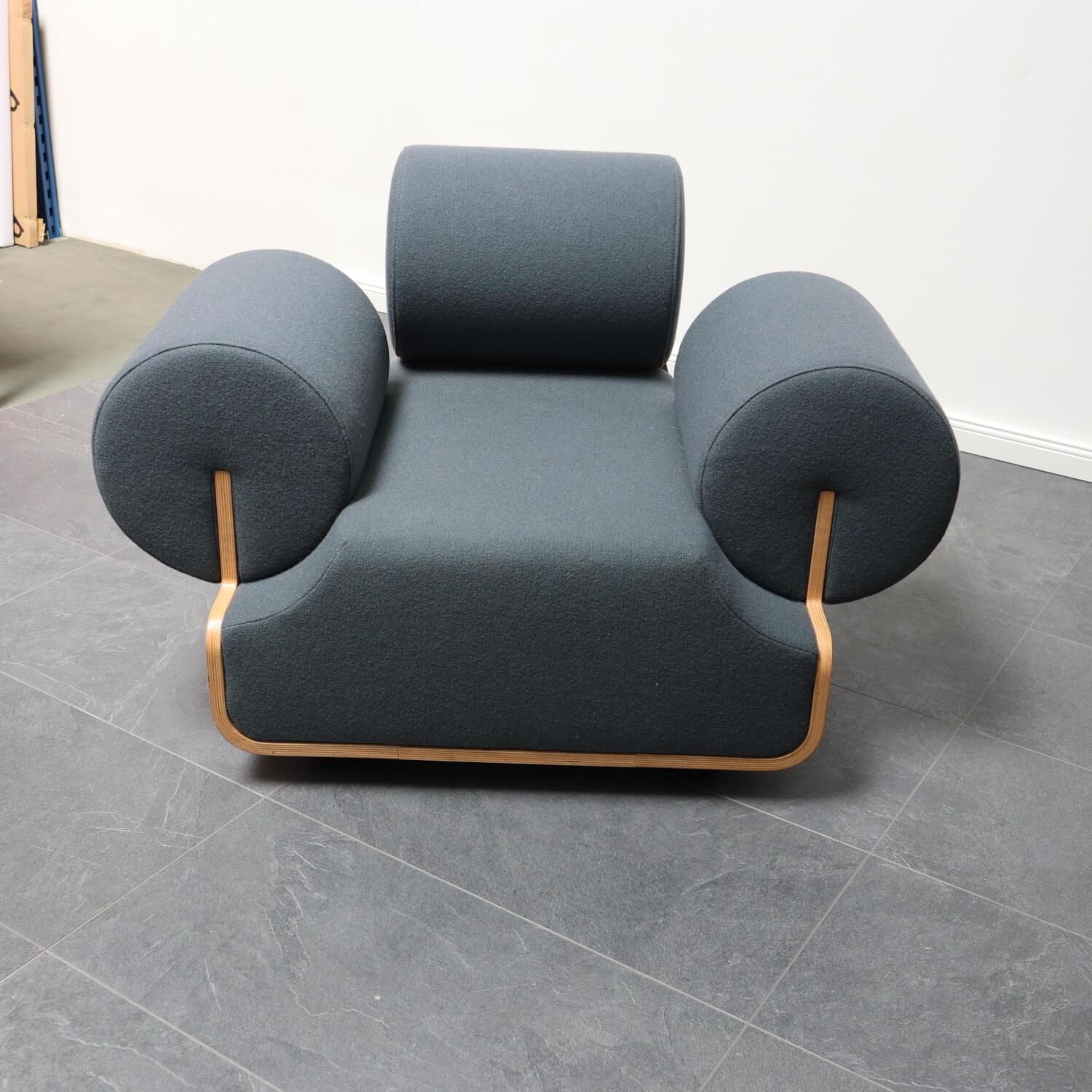 Spektrum - Sessel MVPHE Bezug Stoff Kvadrat Tonus 4 615 Anthrazit Gestell Buche Furniert - 7