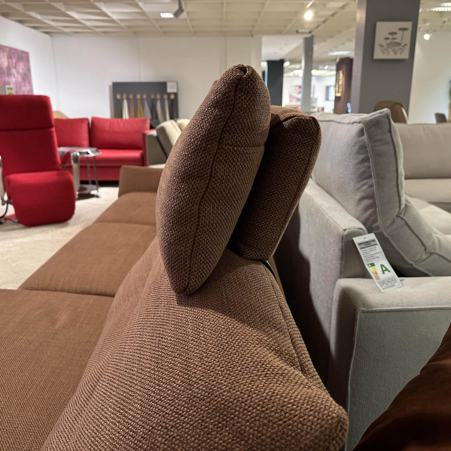 Global - Ecksofa Bahia Stoff S GFI154 08 Rot Braun Fuß S342 Schwarz Inklusive Nackenstütze - 5