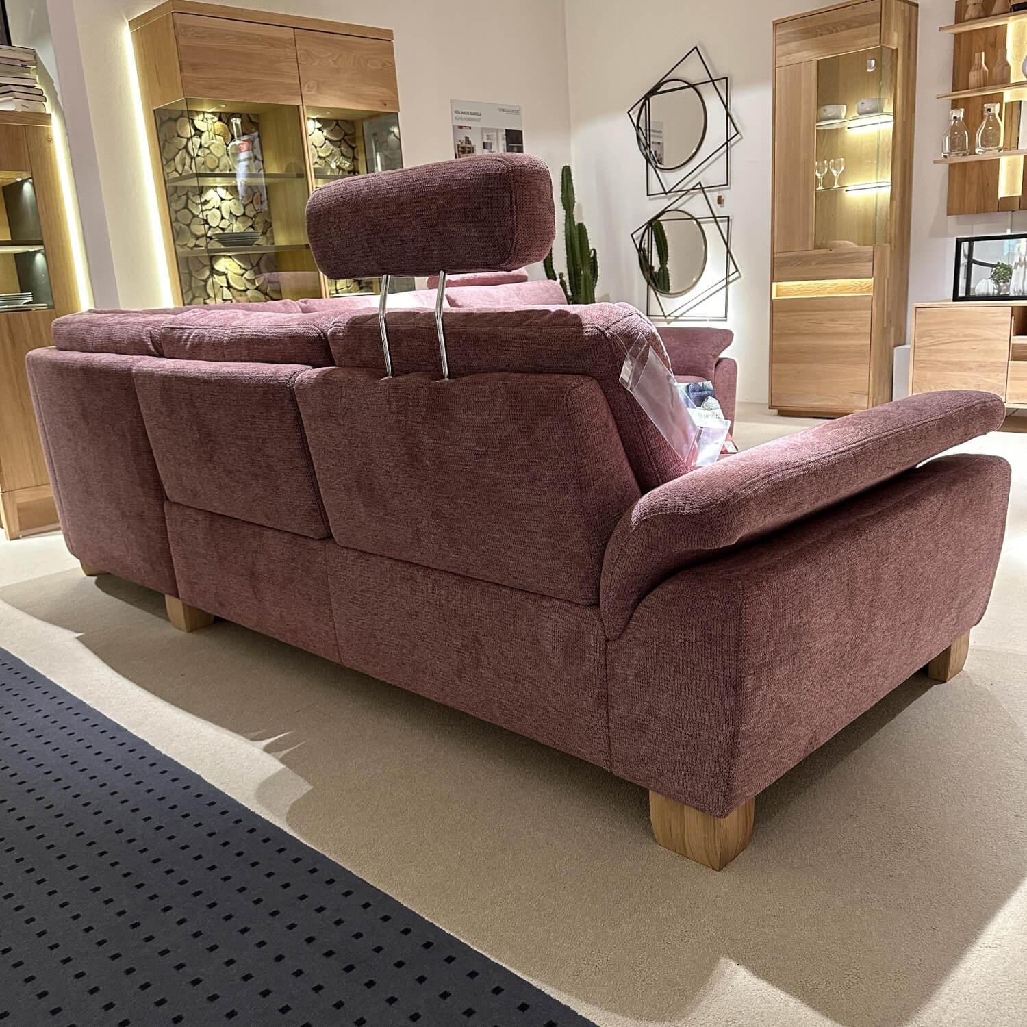 Systempolster - Ecksofa PP-LA21008 Stoff Famosa Wine Violett Gestell Holz Inklusive Kopfstütze Kissen - 7