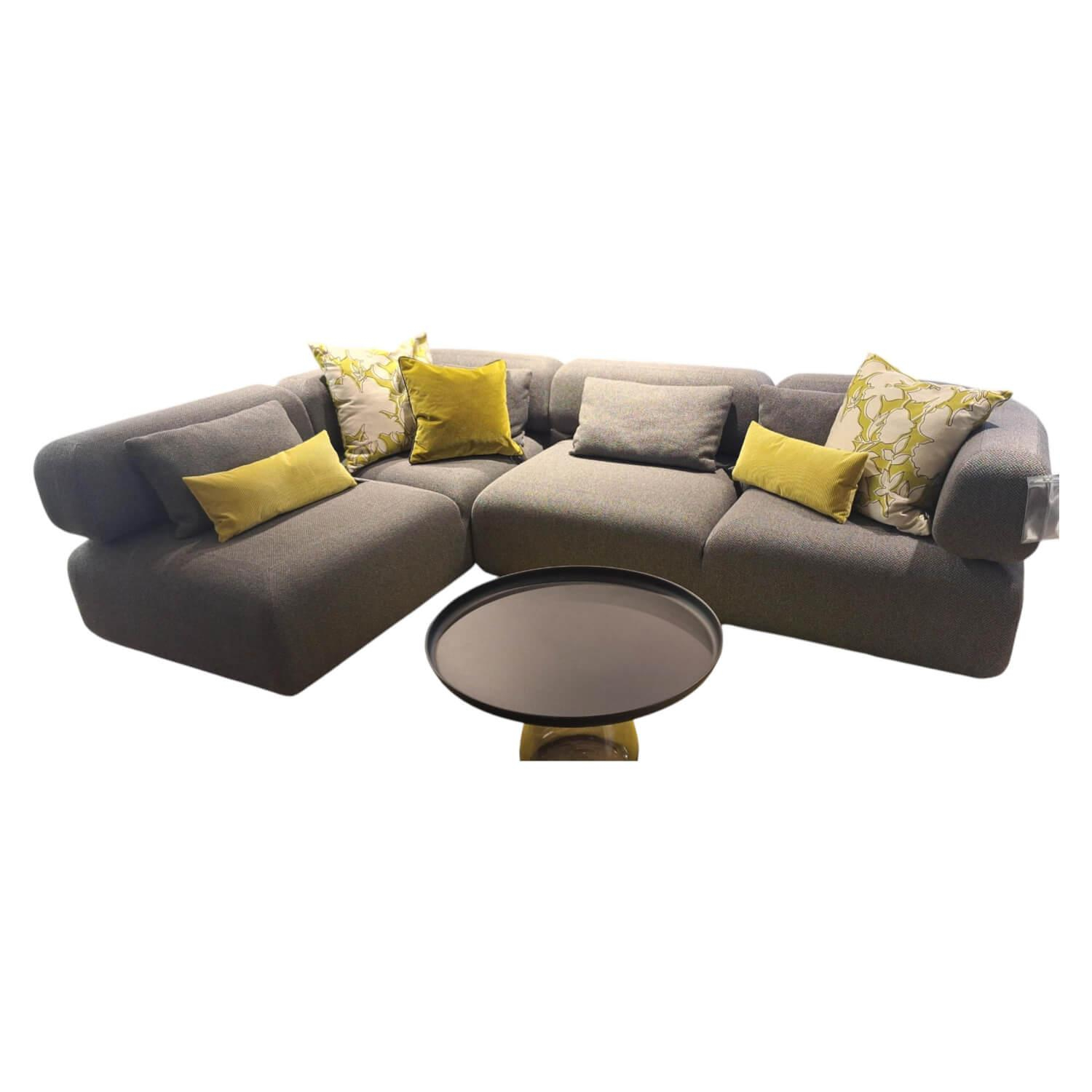 Brühl - Ecksofa All Together Stoff 44 0093 Grau mit 4 Kissen - 1