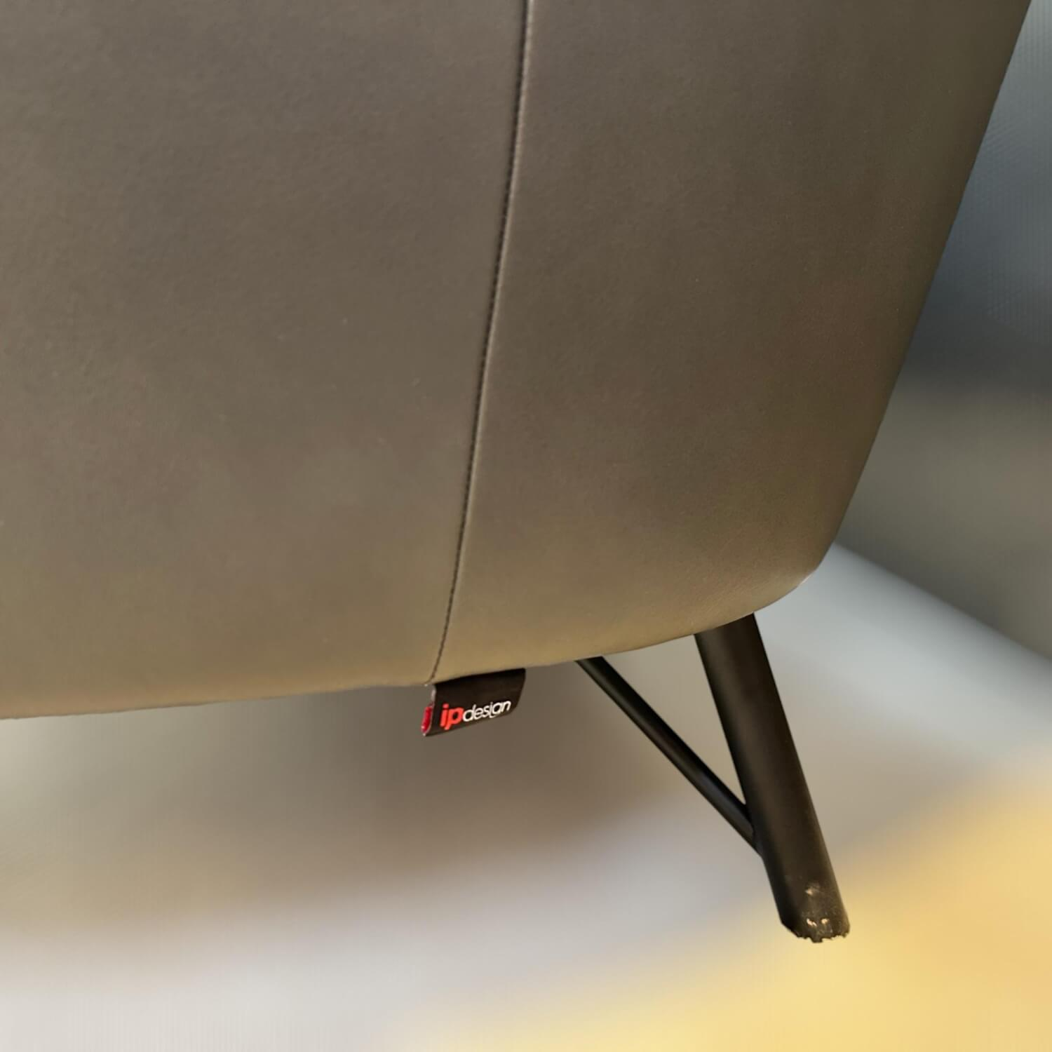 IP Design - Sofa Flow Lounge Leder Space Schiefer Gestell Metall Schwarz Matt - 8