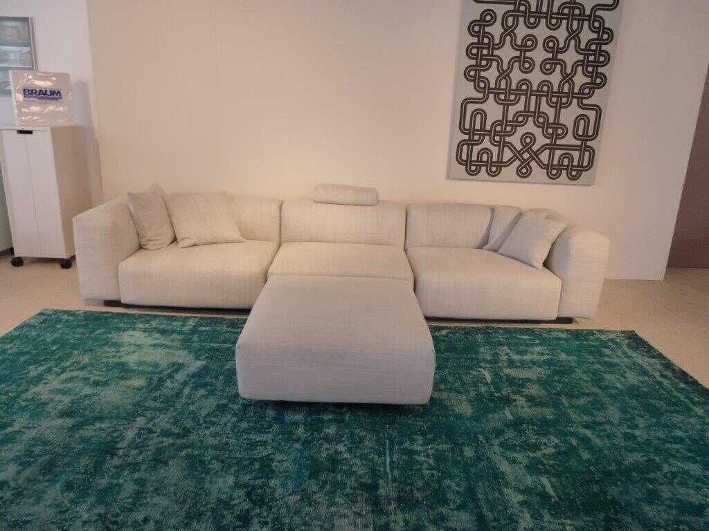 Sofa Soft Modular (mit Hocker) in Grau Beige mit Kopfstütze Ausstellungsstück