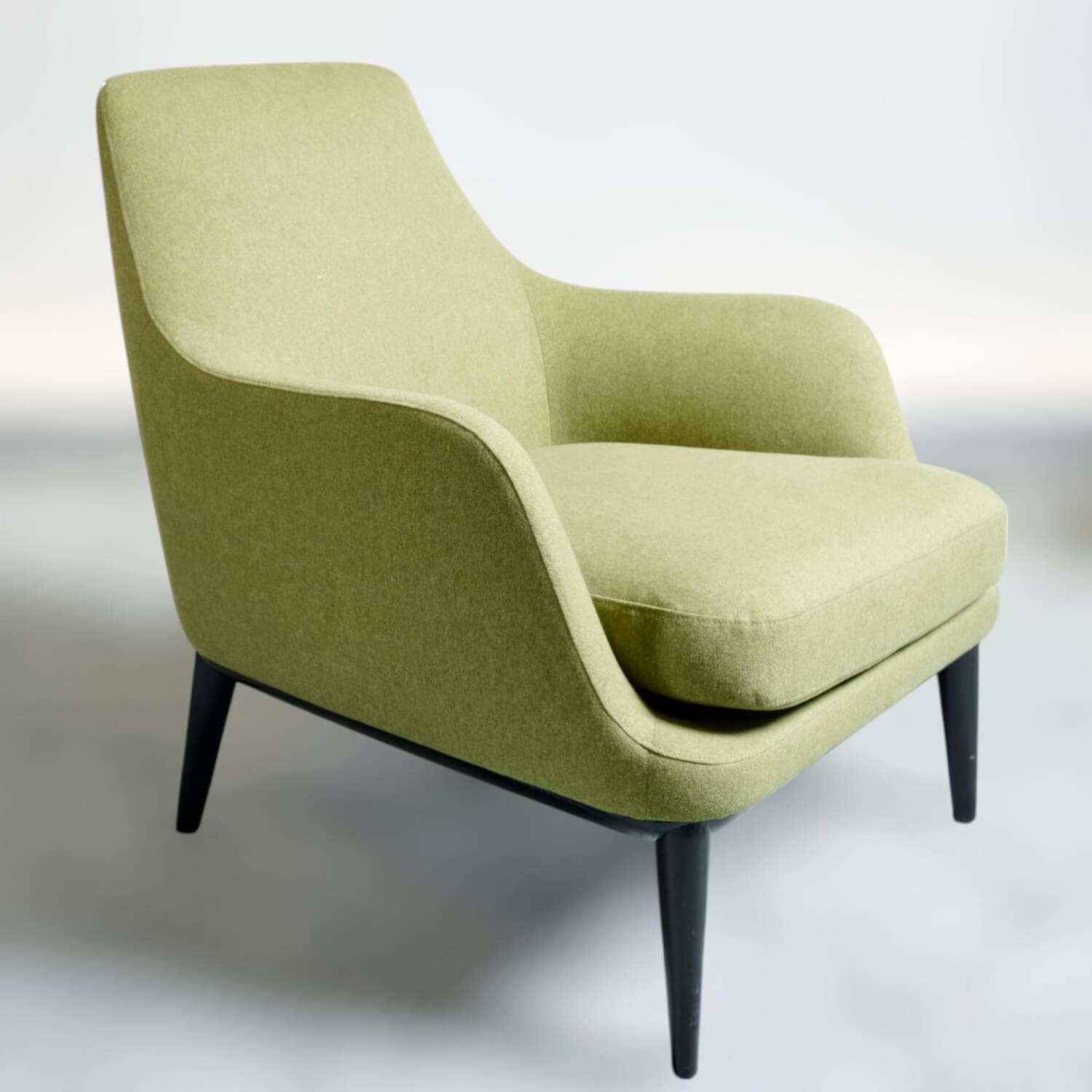 Bielefelder Werkstätten - Sessel Grace Stoff Lewis BW1739 434 Grün Gestell Esche Schwarz - 5