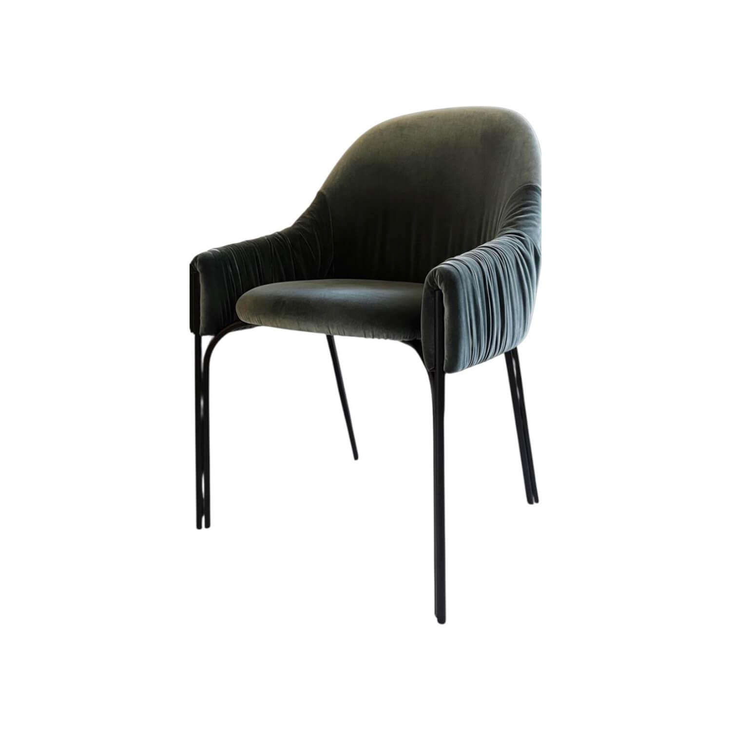 Freifrau - Armlehnstuhl Celine Low Stoff Spritz Aqua Blau Grün Gestell Metall Schattengrau Mit Kunststoffgleitern - 1