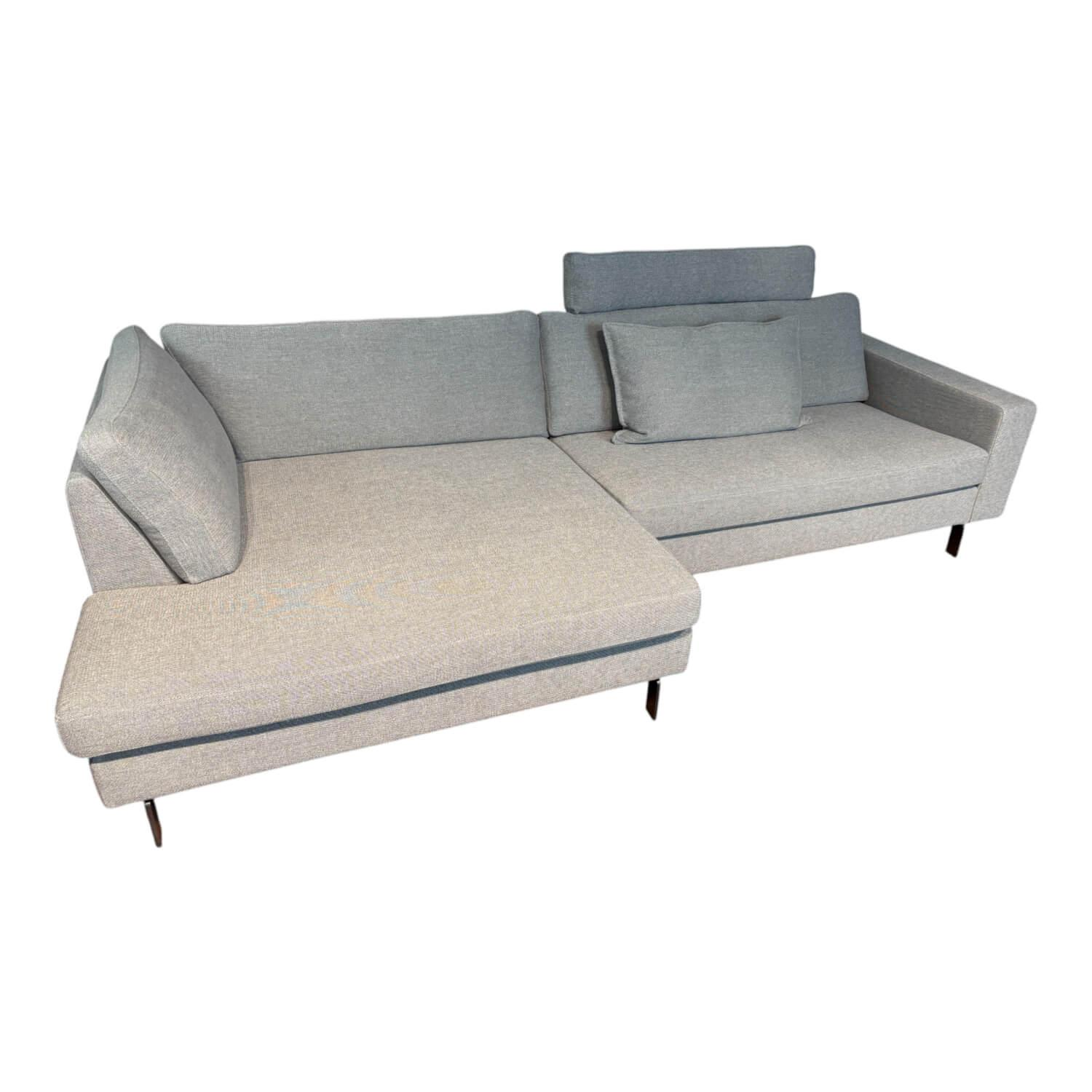 COR - Ecksofa Conseta Stoff 9131 Anthrazit mit Kissen und Kopfstütze - 1