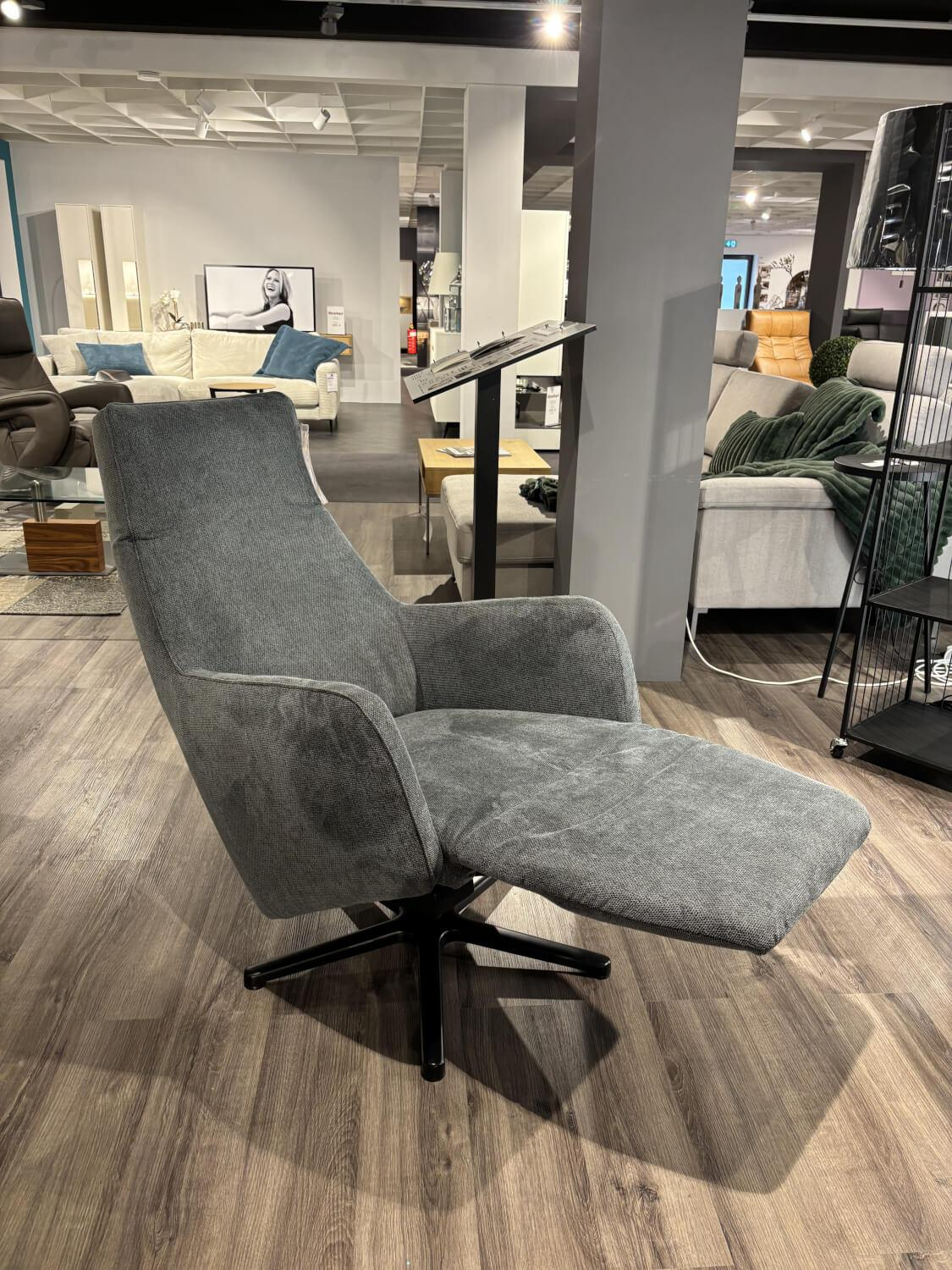 DFM - Sessel Ravi Stoff Clever 65 Grau Füße Schwarz mit 2 motorischer Verstellung - 2