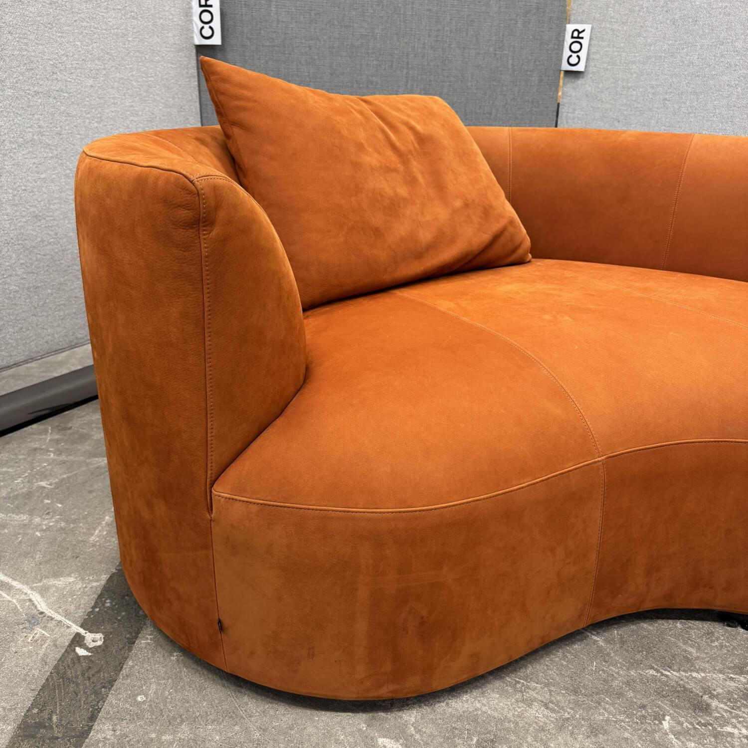 COR - Recamiere Siwa 58201 Leder 685 Terrakotta Orange Braun Inklusive Rückenkissen - 5