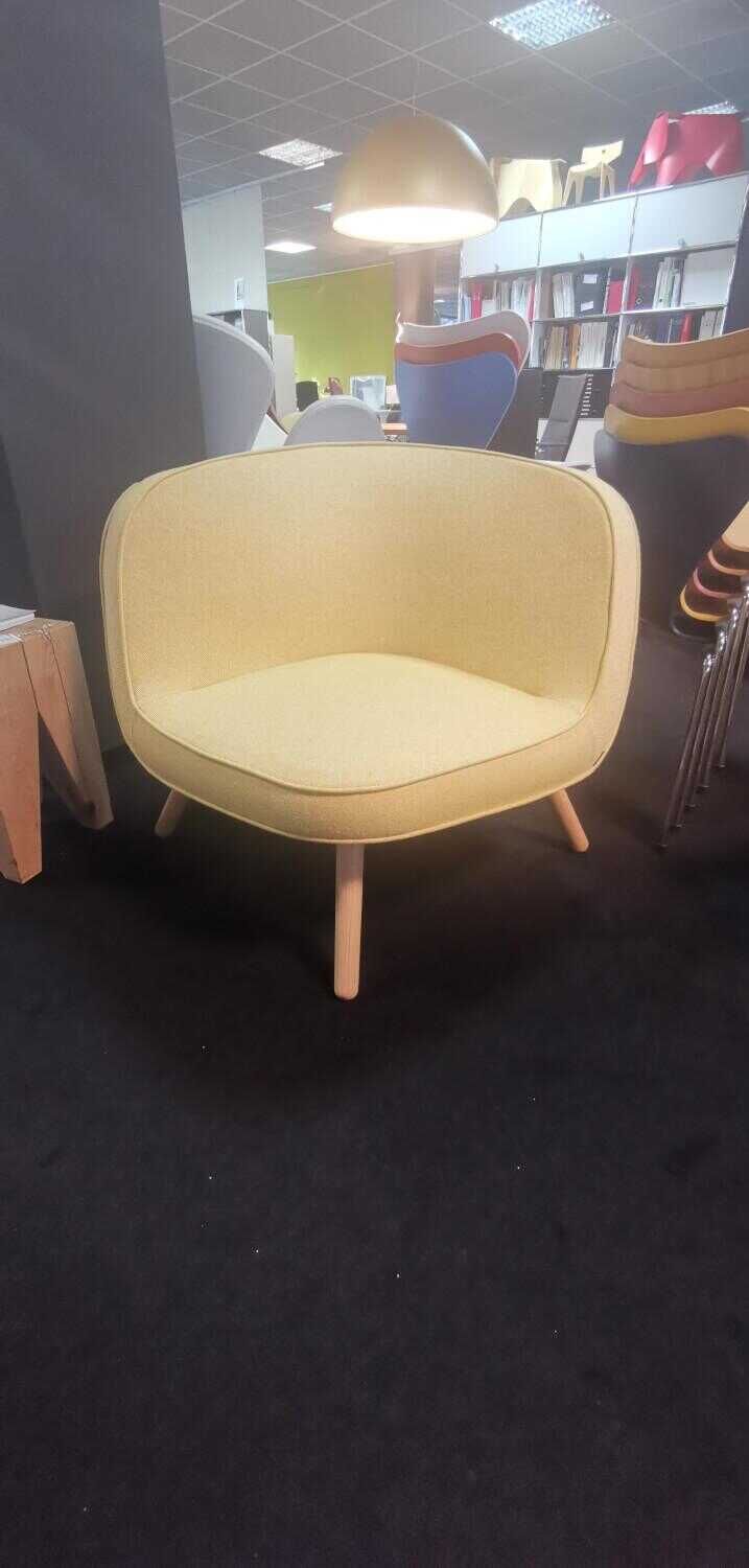 Fritz Hansen - Sessel Via 57 Stoff 2 Hallingdal Gelb Weiß 0407 Gestell Eiche Lackiert - 3
