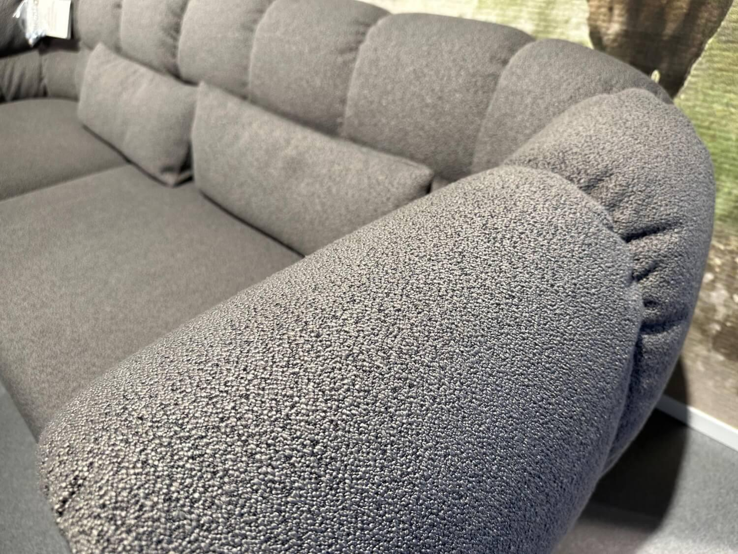 Brühl - Sofa Magnolia Stoff 5275 0096 Grau Füße Stahl Schwarz Pulverbeschichtet Inklusive Hocker - 2