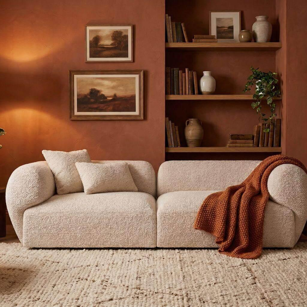 Bretz - Sofa Modulares Sofasystem Tharuun Uli-Ure 100 Stoff Jacquard Chenille 67 4646 Snowy Owl Beige - 2