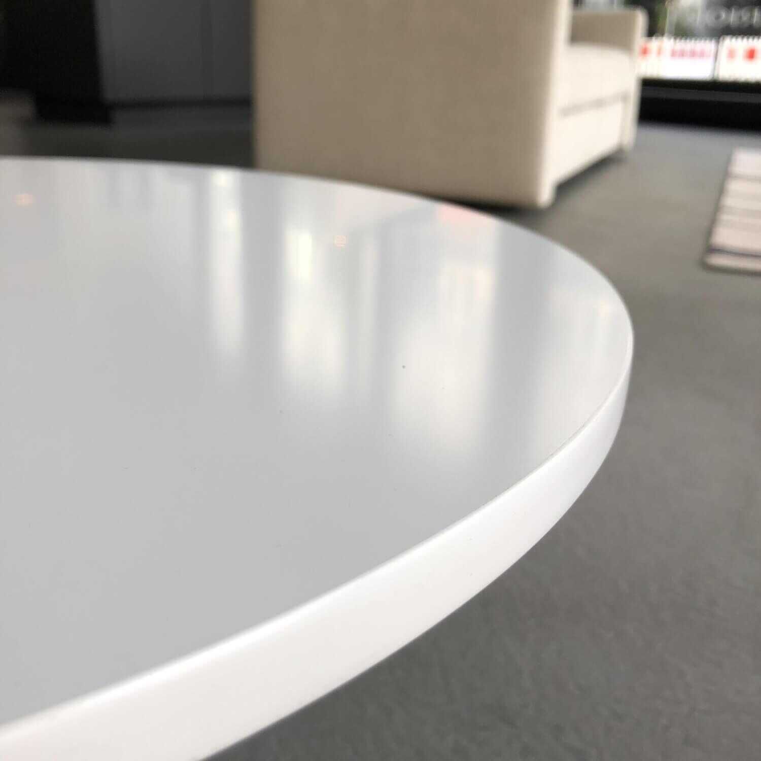 Beistelltisch Modul Tisch Weiß Gestell Metall Verchromt
