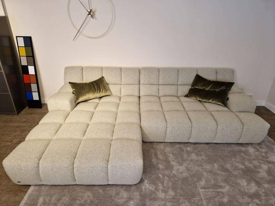 Bretz - Ecksofa Ocean 7 Stoff 65 7249 Jaquard Bouclé Salt And Pepper mit 2 Kissen - 4