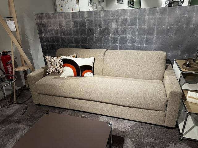 Ventura - Schlafsofa Bros Stoff 8502 A7 Grau Beige Füße Schwarz - 5