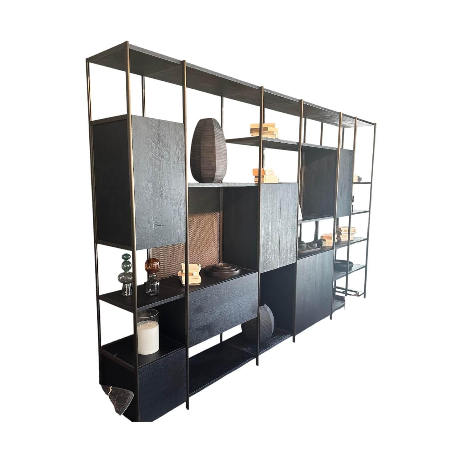 Janua - Regalsystem BC 06 RooM68 Eiche Schwarz Gebeizt Und Aluminium Eloxiert C33 Bronze - 1