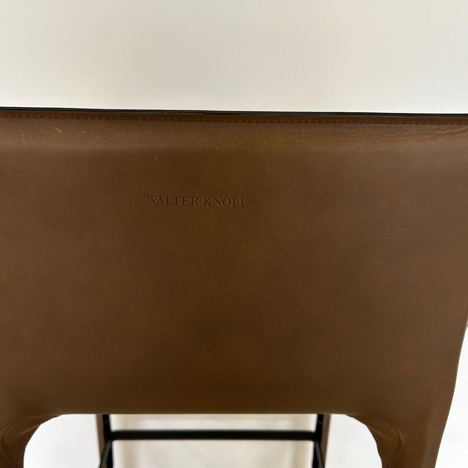 Walter Knoll - Barhocker Saddle Chair 1248 Leder Paco 1423 Sienna Braun Fußstütze Stahl Schwarz Mit Kunststoffgleitern - 5