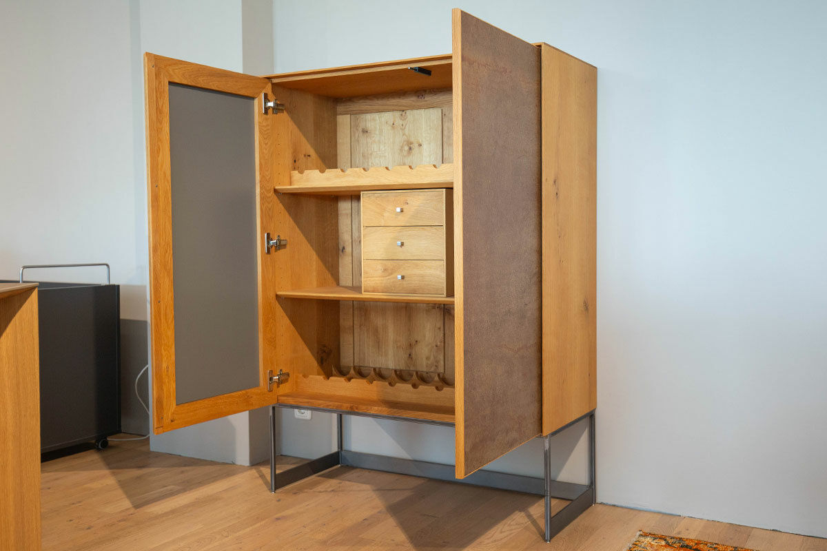 Scholtissek - Schrank Alleskönner Korpus Asteiche Naturgeölt Keramikfront Lava Corten  - 6