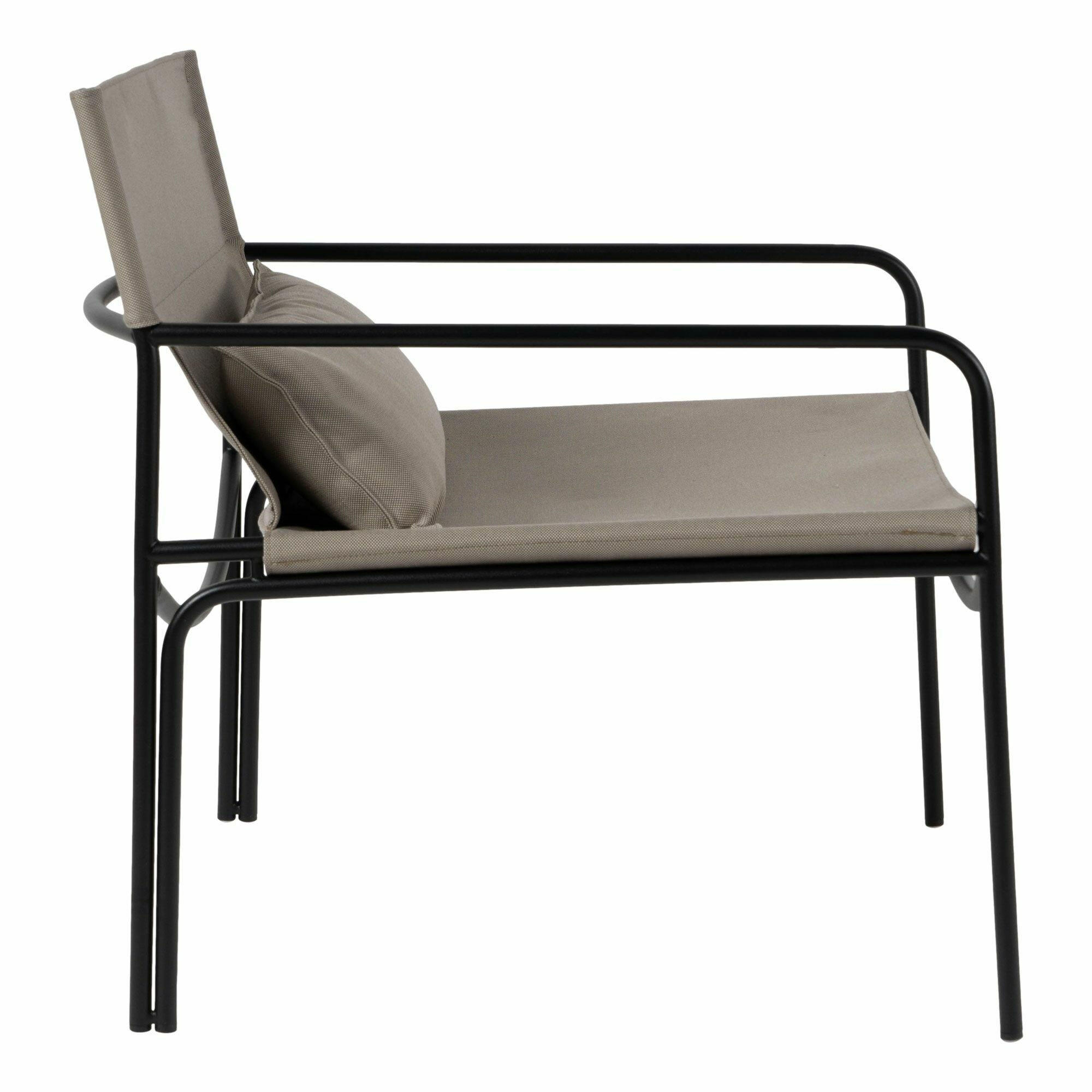 KFF - Sessel Pool Outdoor Stoff Mare Taupe Grau Gestell Edelstahl Pulverbeschichtet Schwarz - 5
