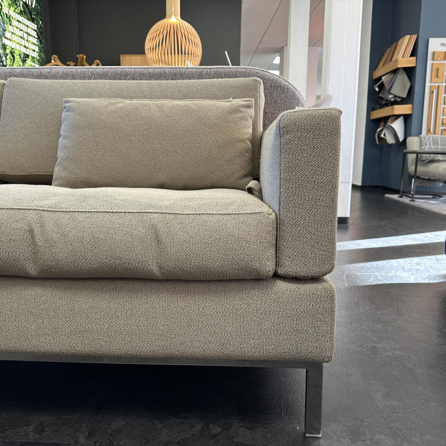 Brühl - Ecksofa Tomo Soft Stoff 3677 020 Grau Braun Füße Metall Glänzend Verchromt Mit Verstellbaren Rückenlehnen - 7