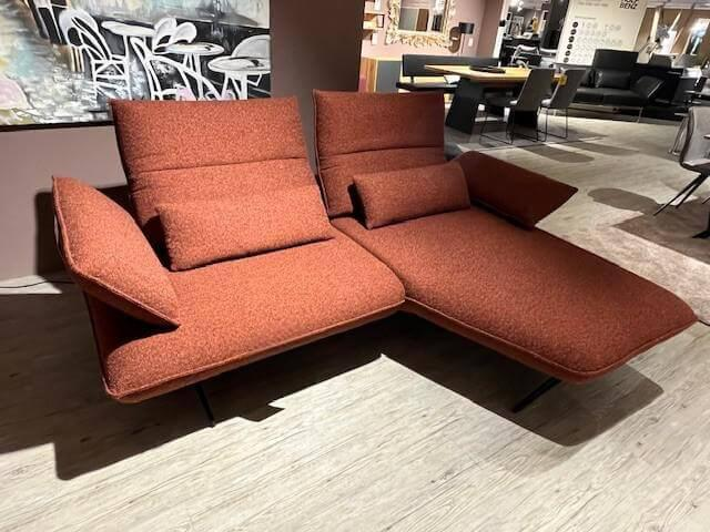 Koinor - Ecksofa Ciao Bezug 16 Luando Rostbraun Rot Kupfer Braun Füße Metall Schwarz Pulverbeschichtet Mit Verstellungen Inklusive 2 Nierenkissen - 5