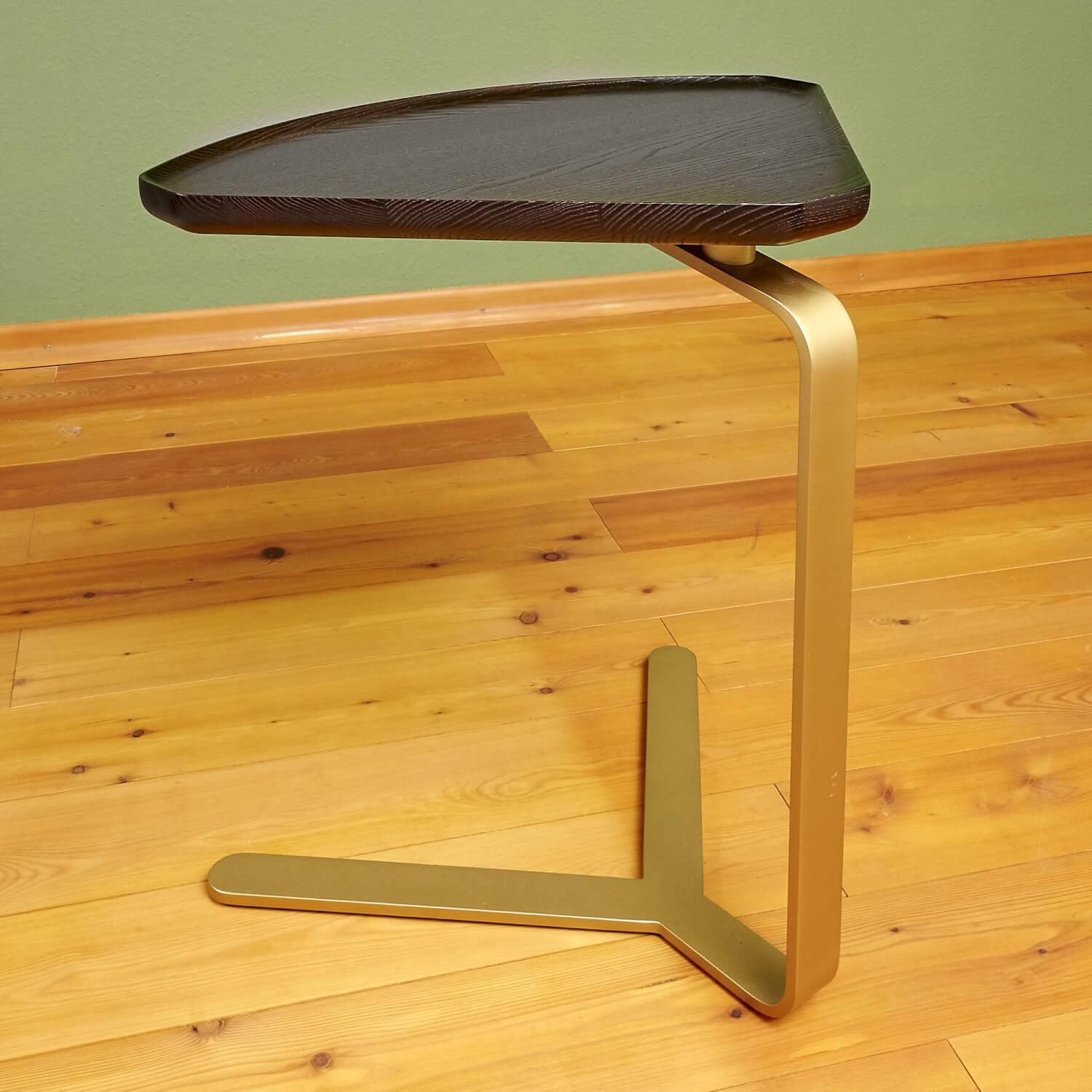 Bielefelder Werkstätten - Beistelltisch Joy Platte Wengefarbig Gebeizt Gestell Messingfarbig - 6