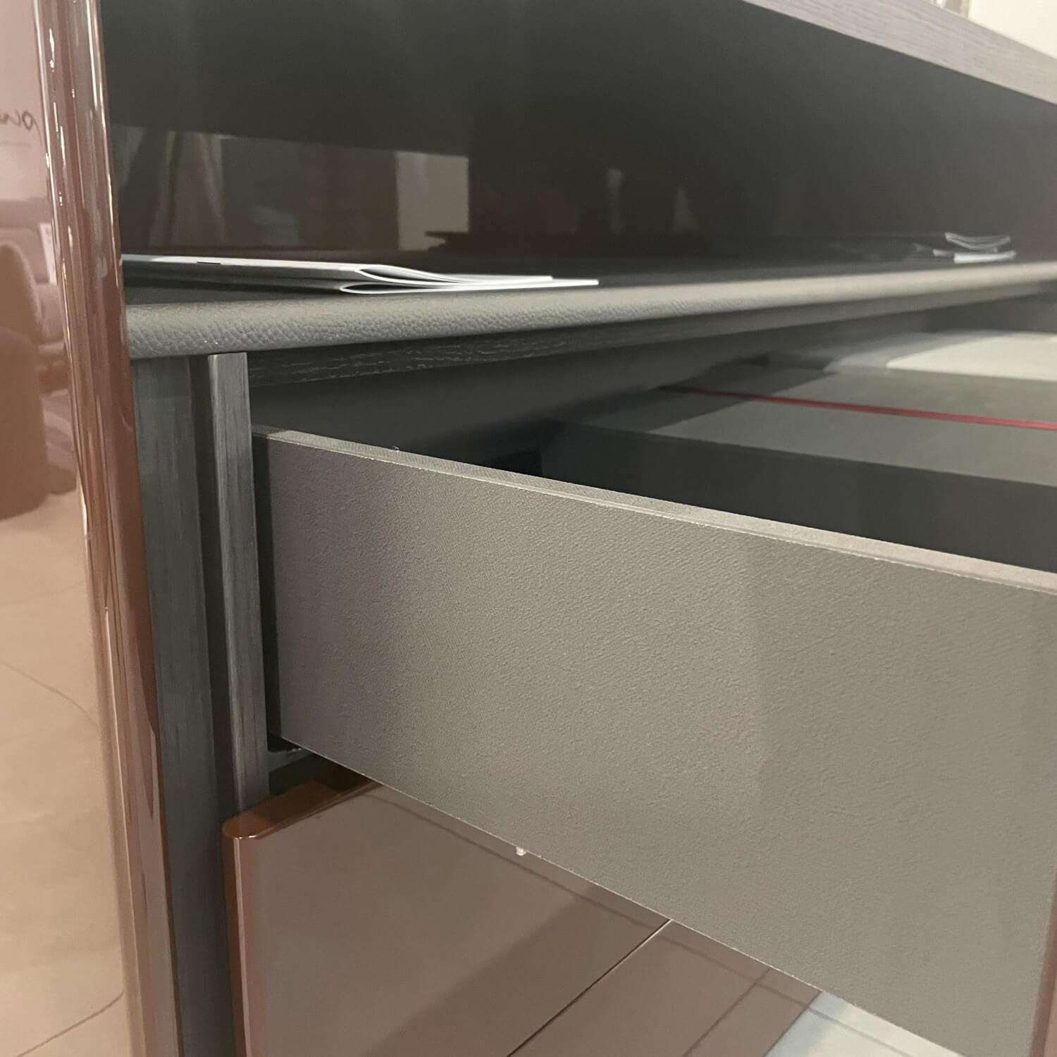 Molteni & C - Kommode 5050 Lack Hochglanz Burgund Eiche grau - 10